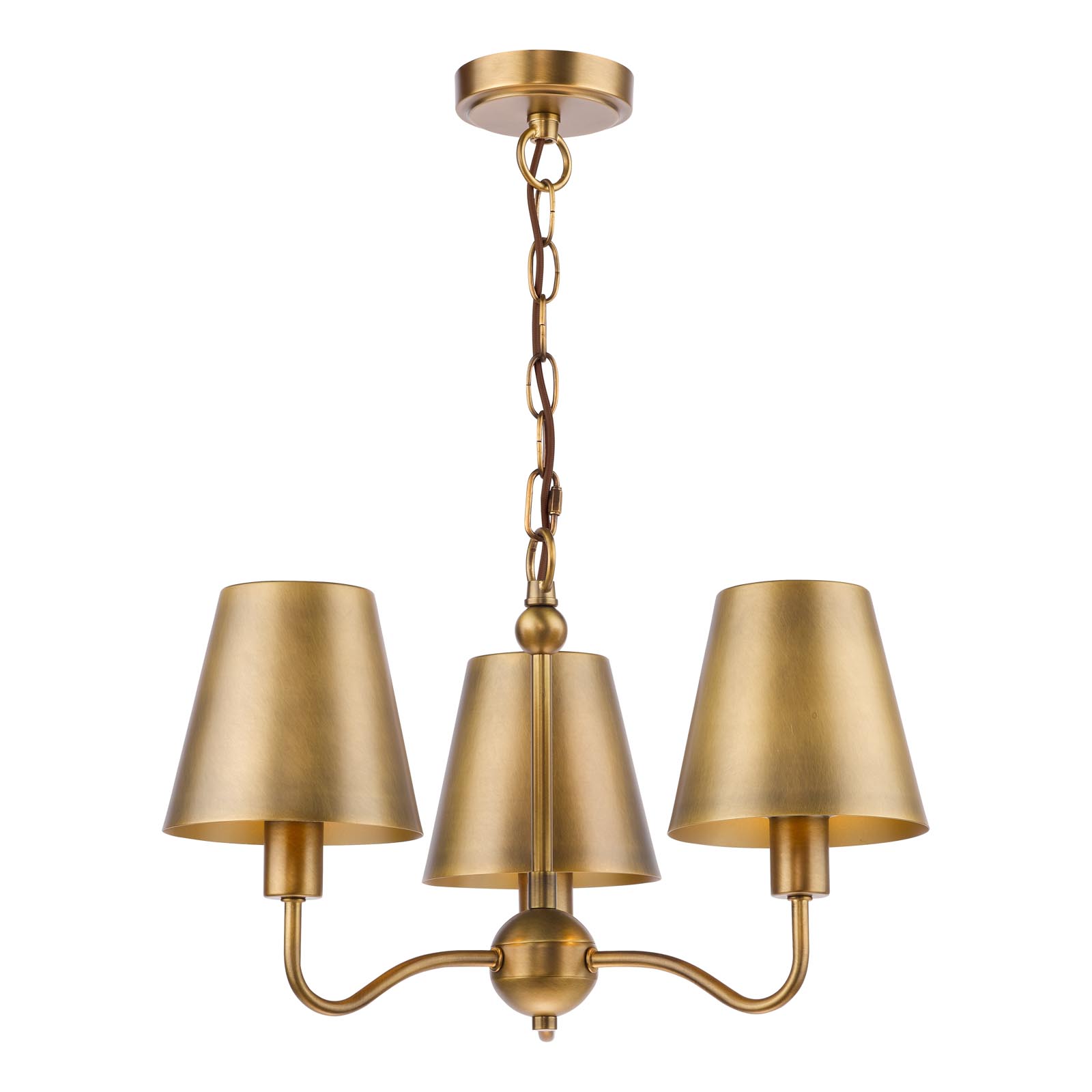 Elara 3 Light Pendant Antique Bronze With Bronze Metal Shades
