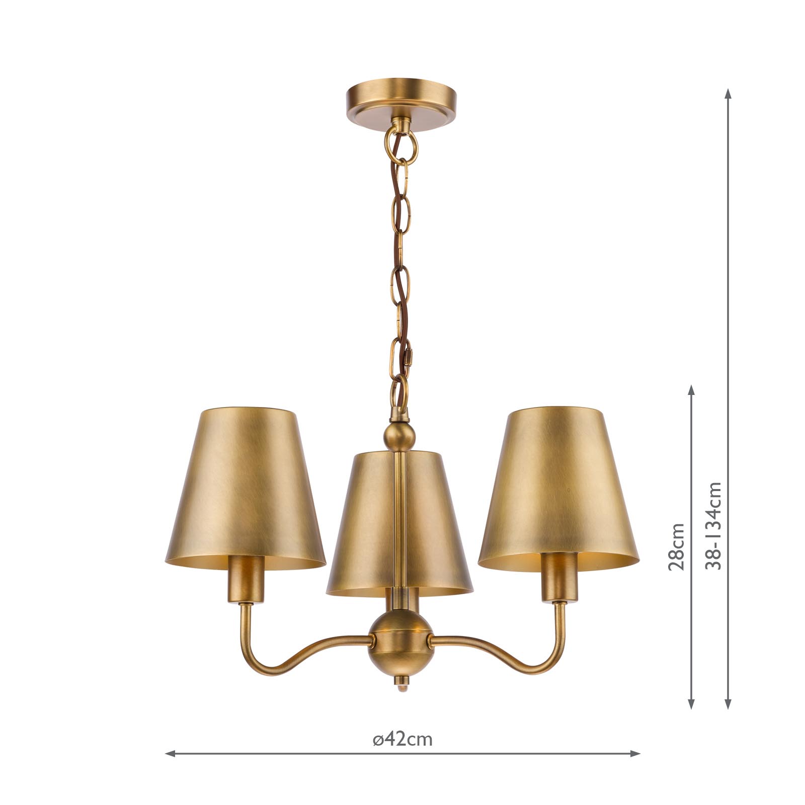Elara 3 Light Pendant Antique Bronze With Bronze Metal Shades