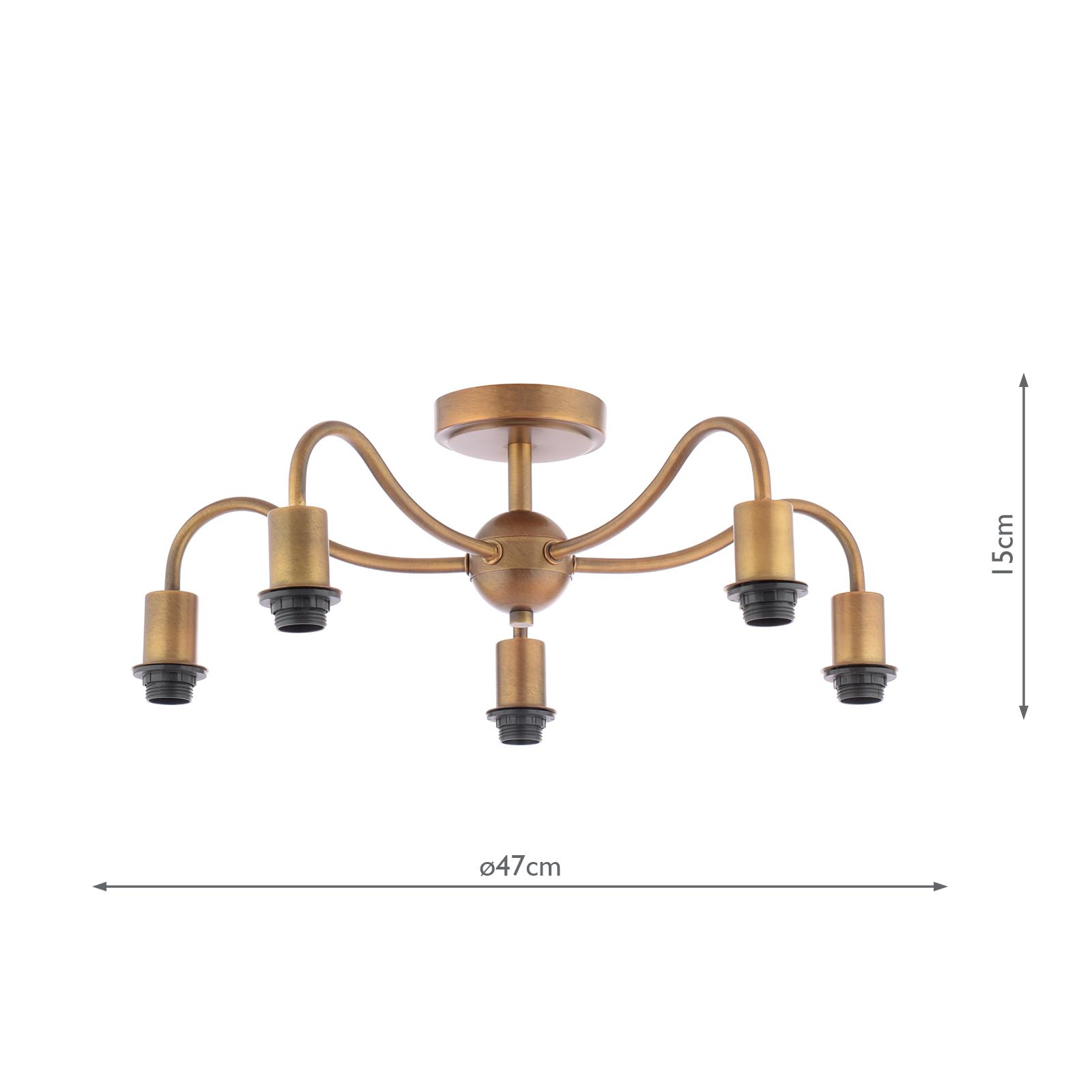 Elara 5 Light Semi-Flush Antique Bronze Fitting Only