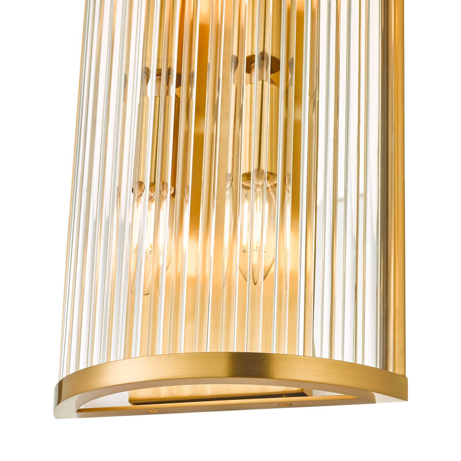 Eleanor 4 Light Wall Light Natural Brass Glass