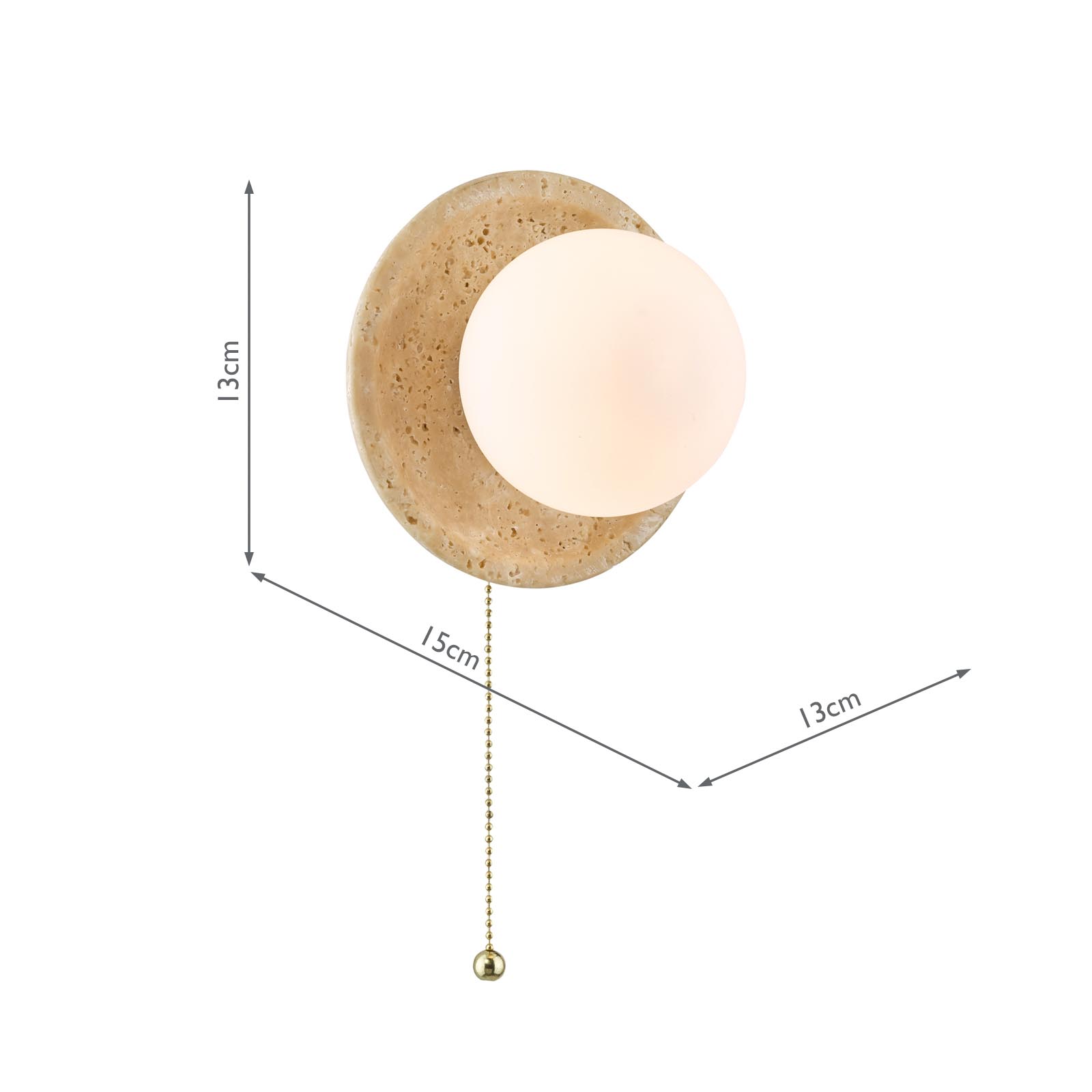 Elgor Bathroom Wall Light Travertine and Opal Glass IP44