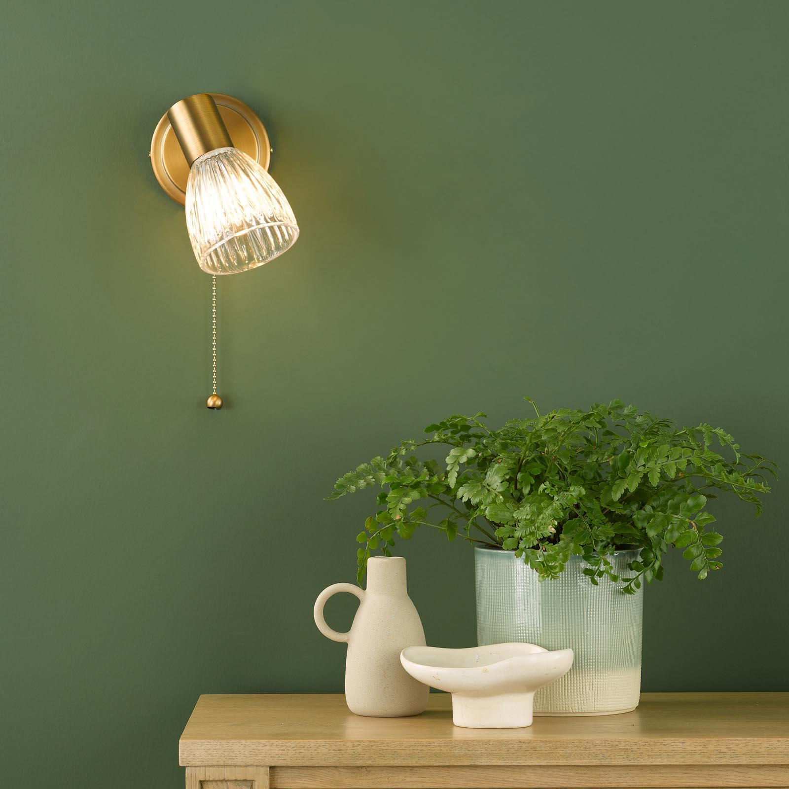 Elron Single Spotlight Antique Bronze and Ribbed Glass
