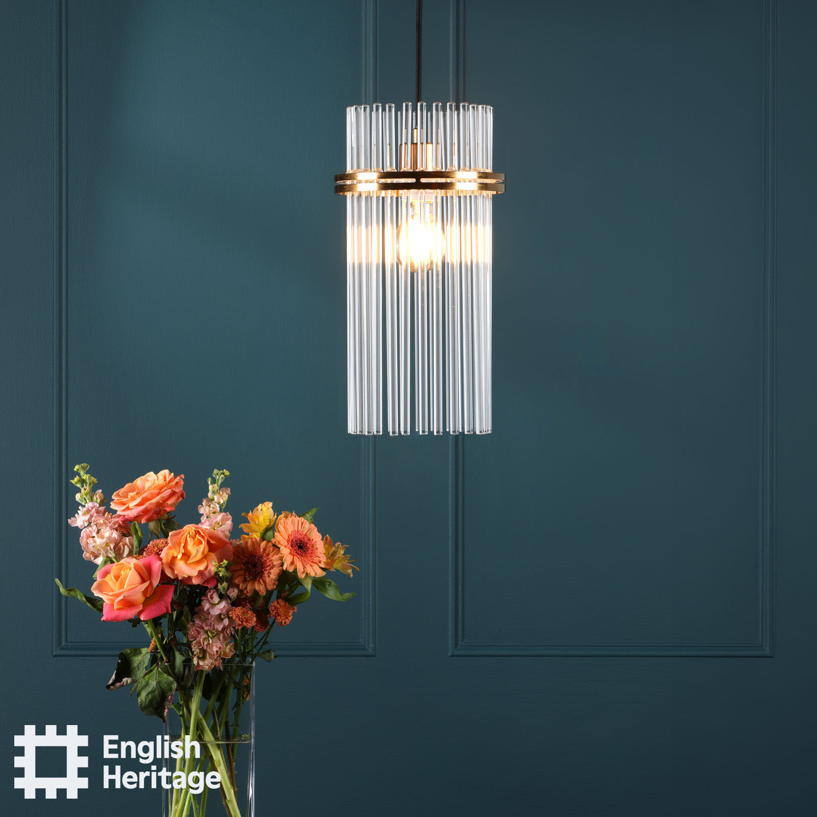 Eltham Pendant Antique Gold and Glass