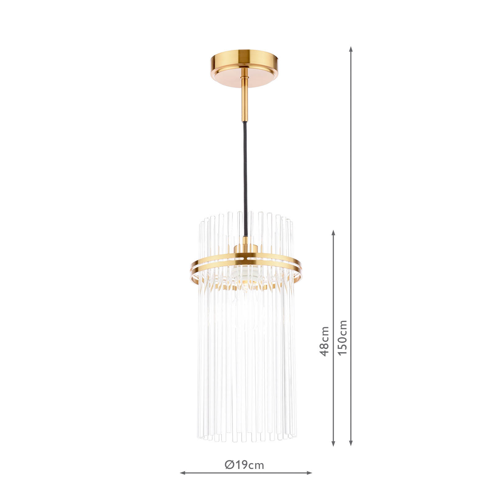 Eltham Pendant Antique Gold and Glass