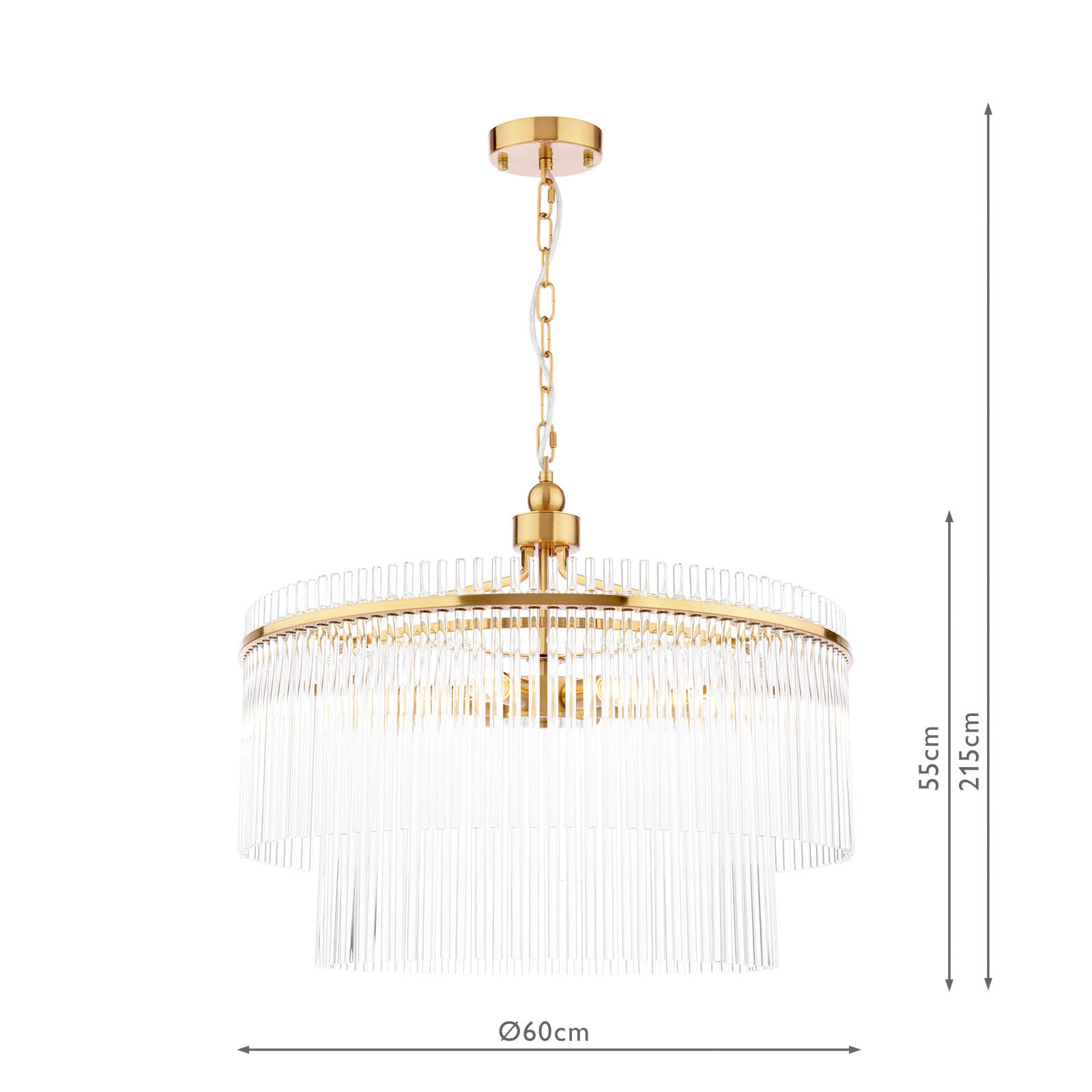 Eltham 6 Light Pendant Antique Gold and Glass