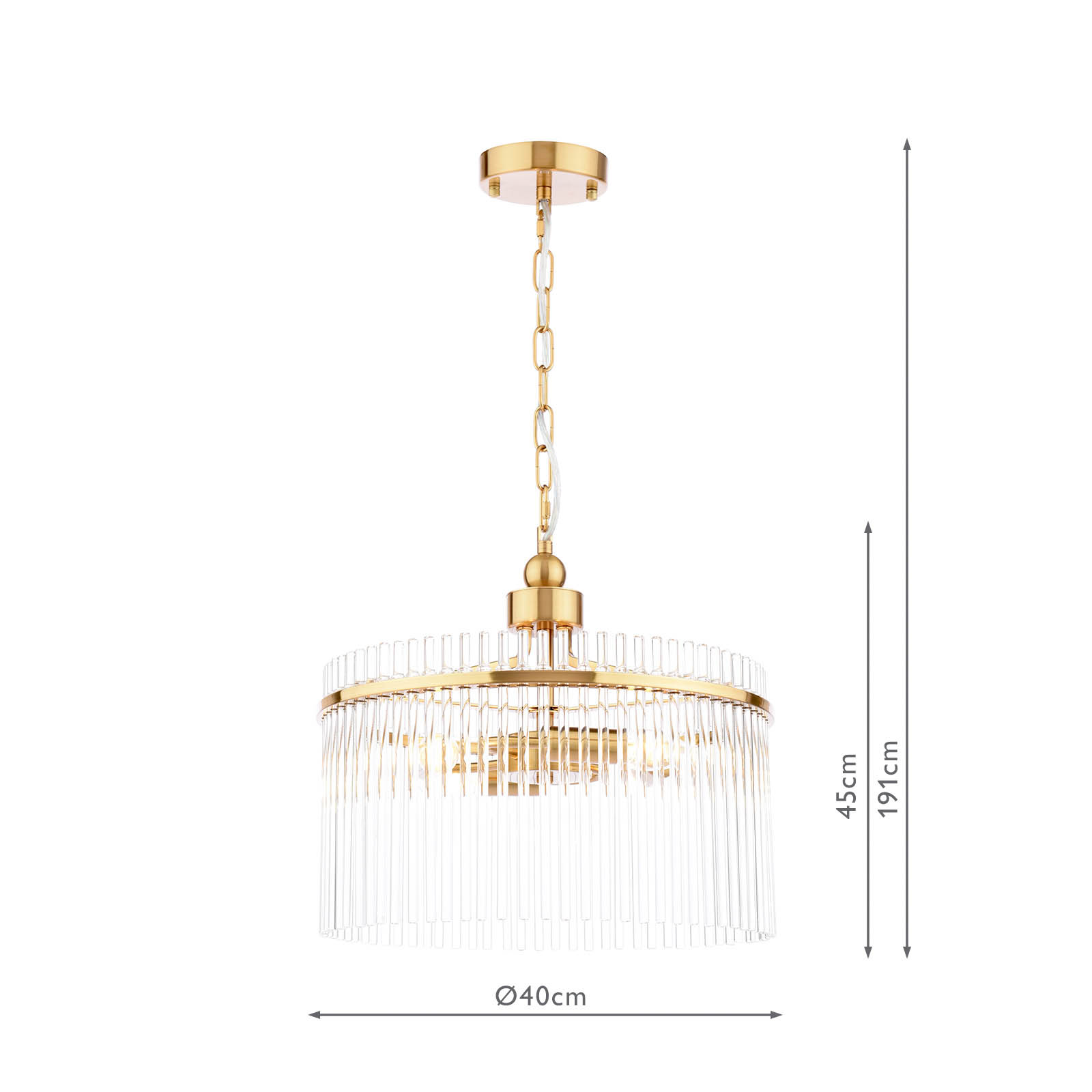 Eltham 4 Light Pendant Antique Gold and Glass