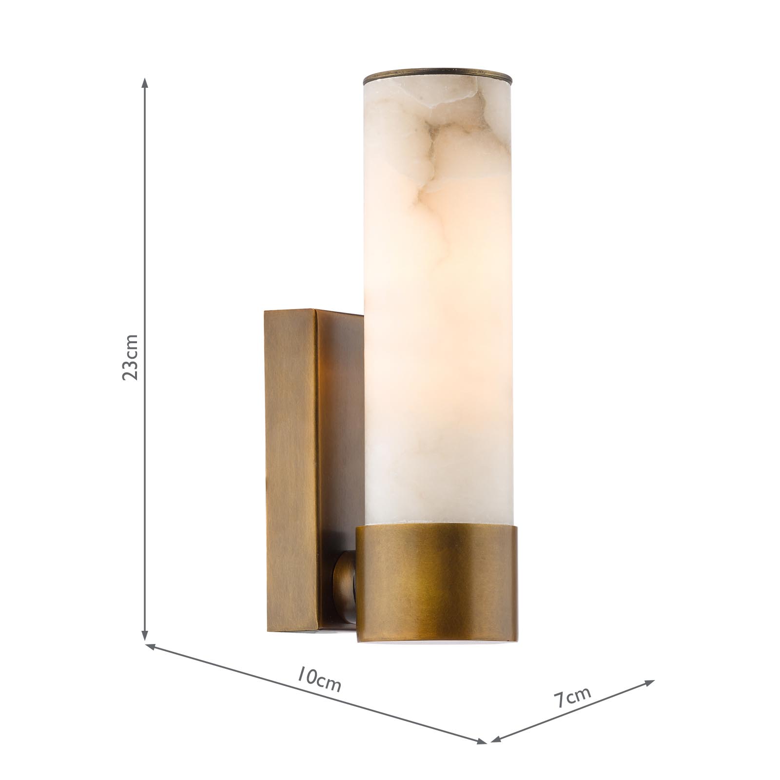Eneco Bathroom Wall Light Antique Bronze and Natural Alabaster IP44