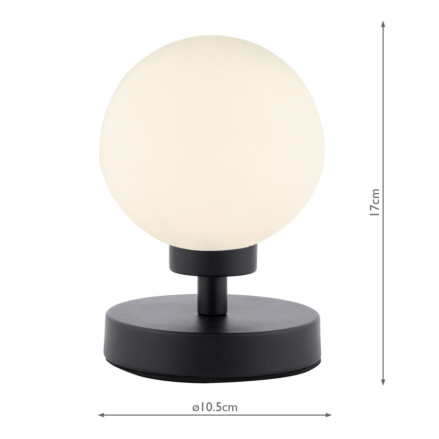 Esben Touch Table Lamp Matt Black With Opal Glass