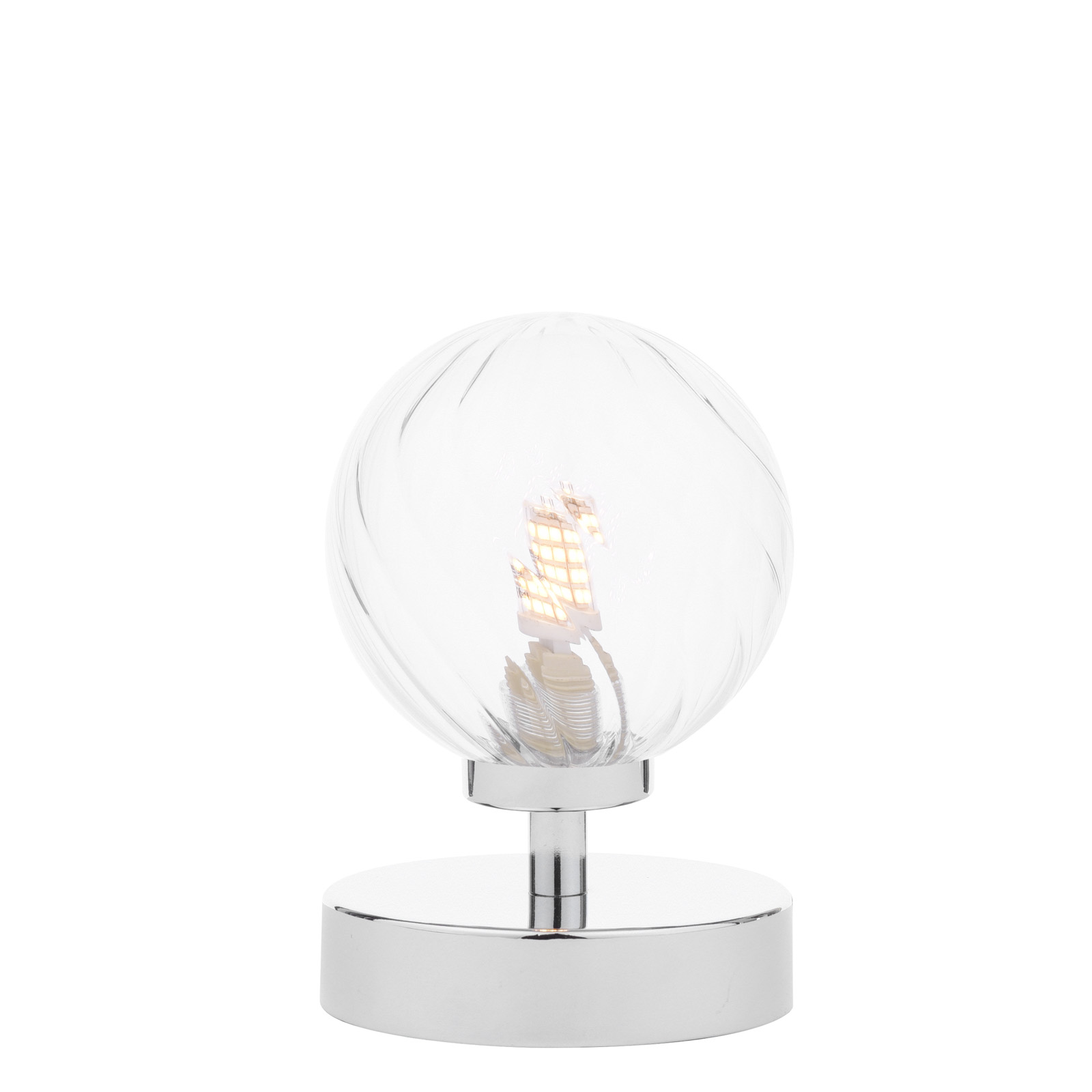 Esben Touch Table Lamp Polished Chrome With Twisted Glass