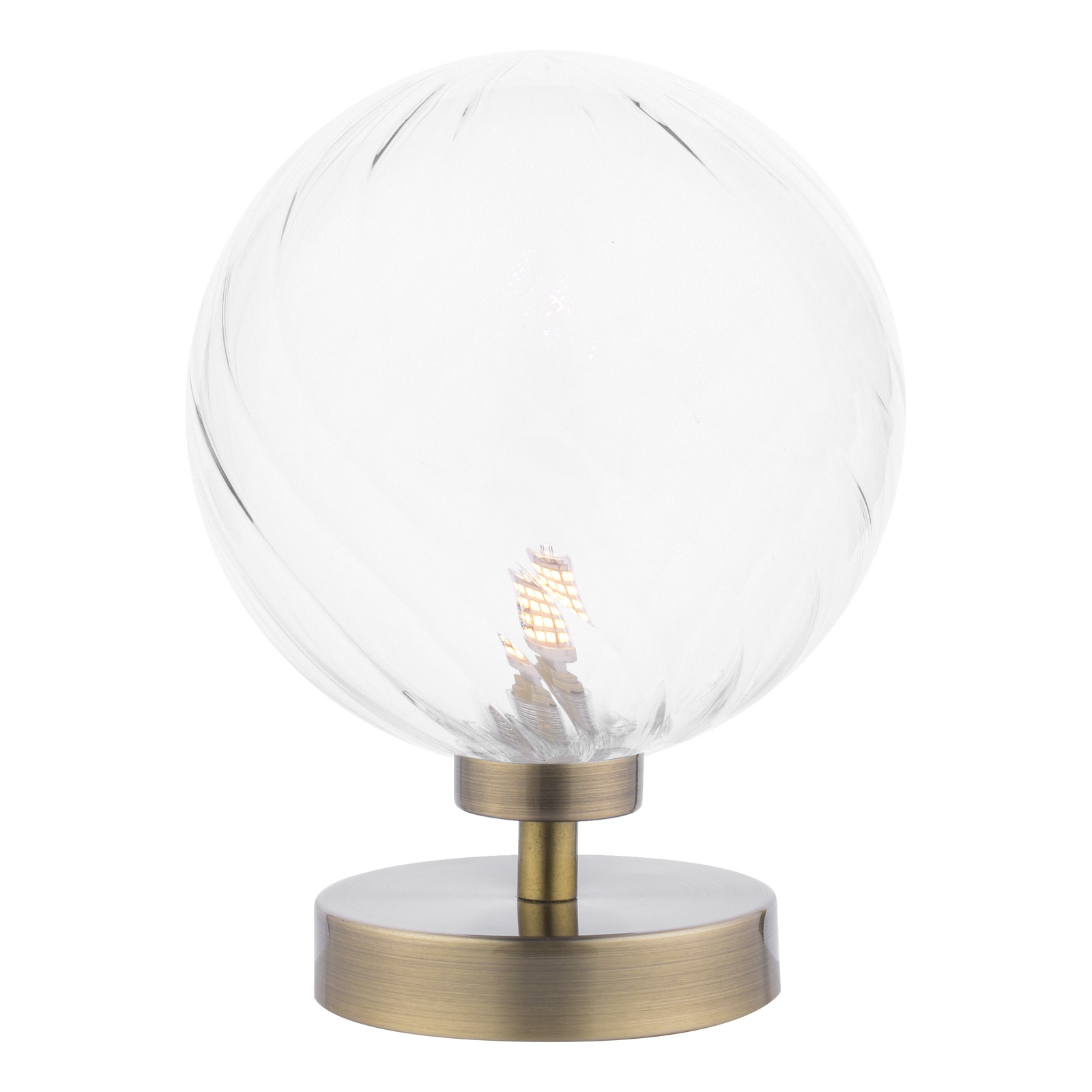 Esben Touch Table Lamp Antique Brass With Closed Glass