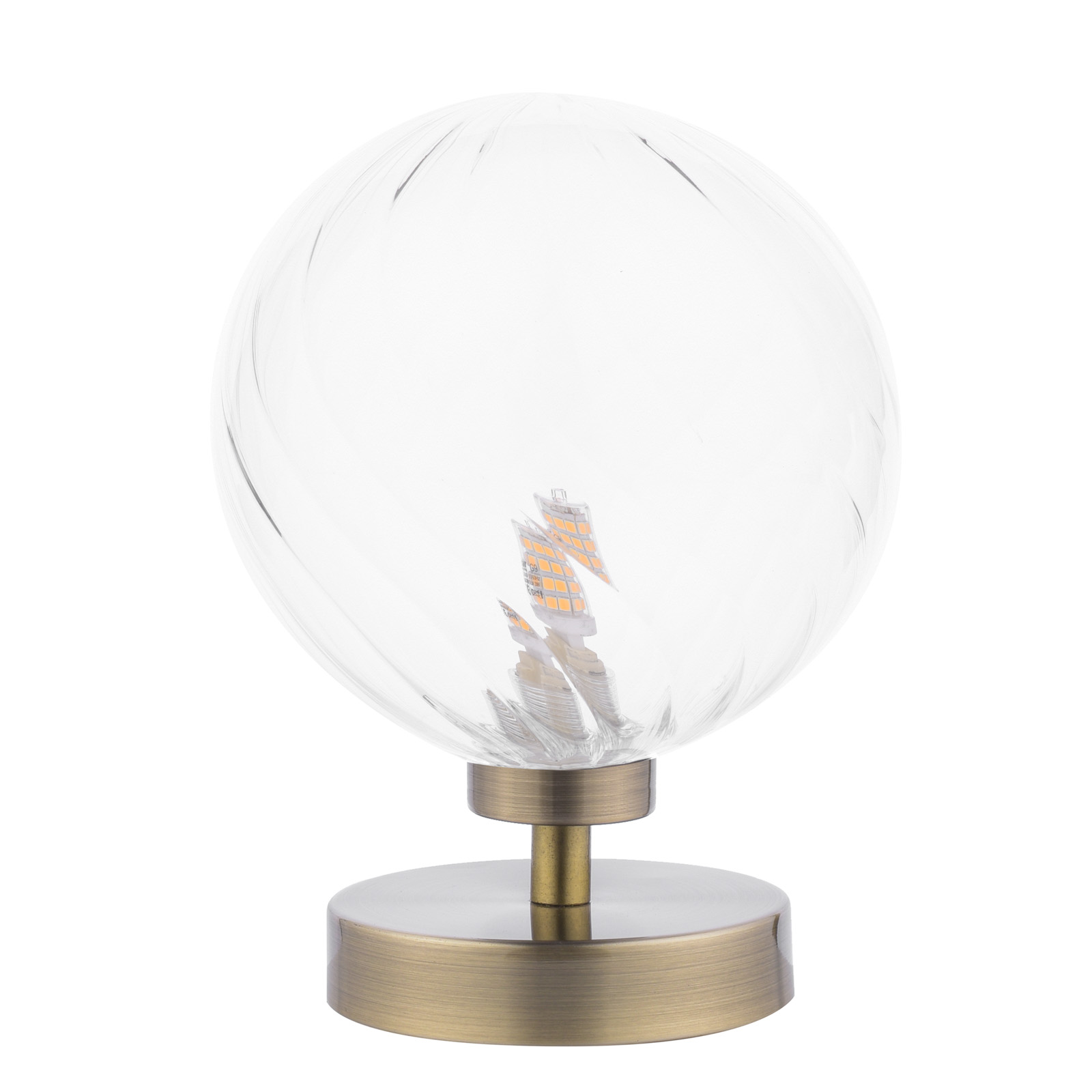 Esben Touch Table Lamp Antique Brass With Closed Glass