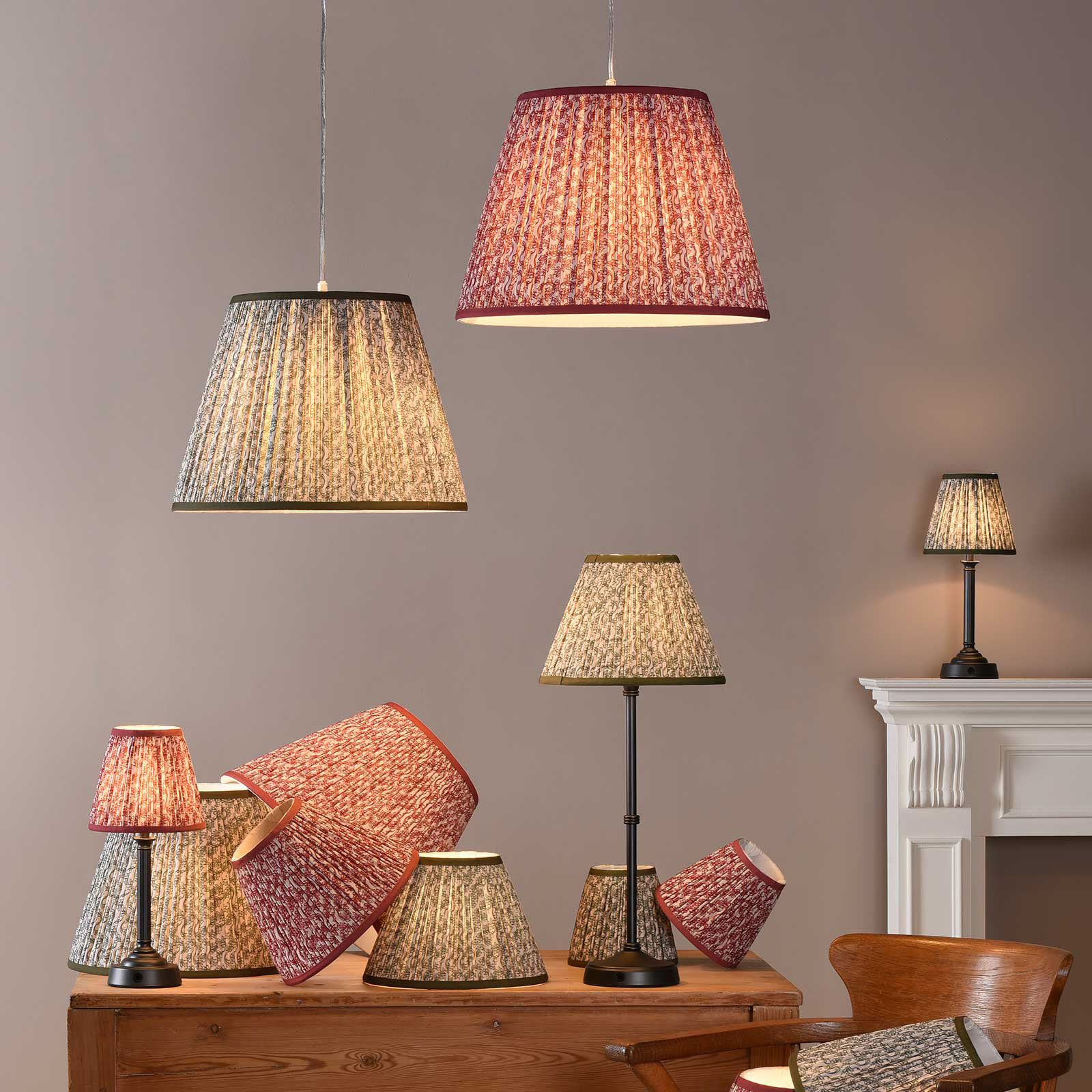 Esther Green Cotton Empire Shade 40cm