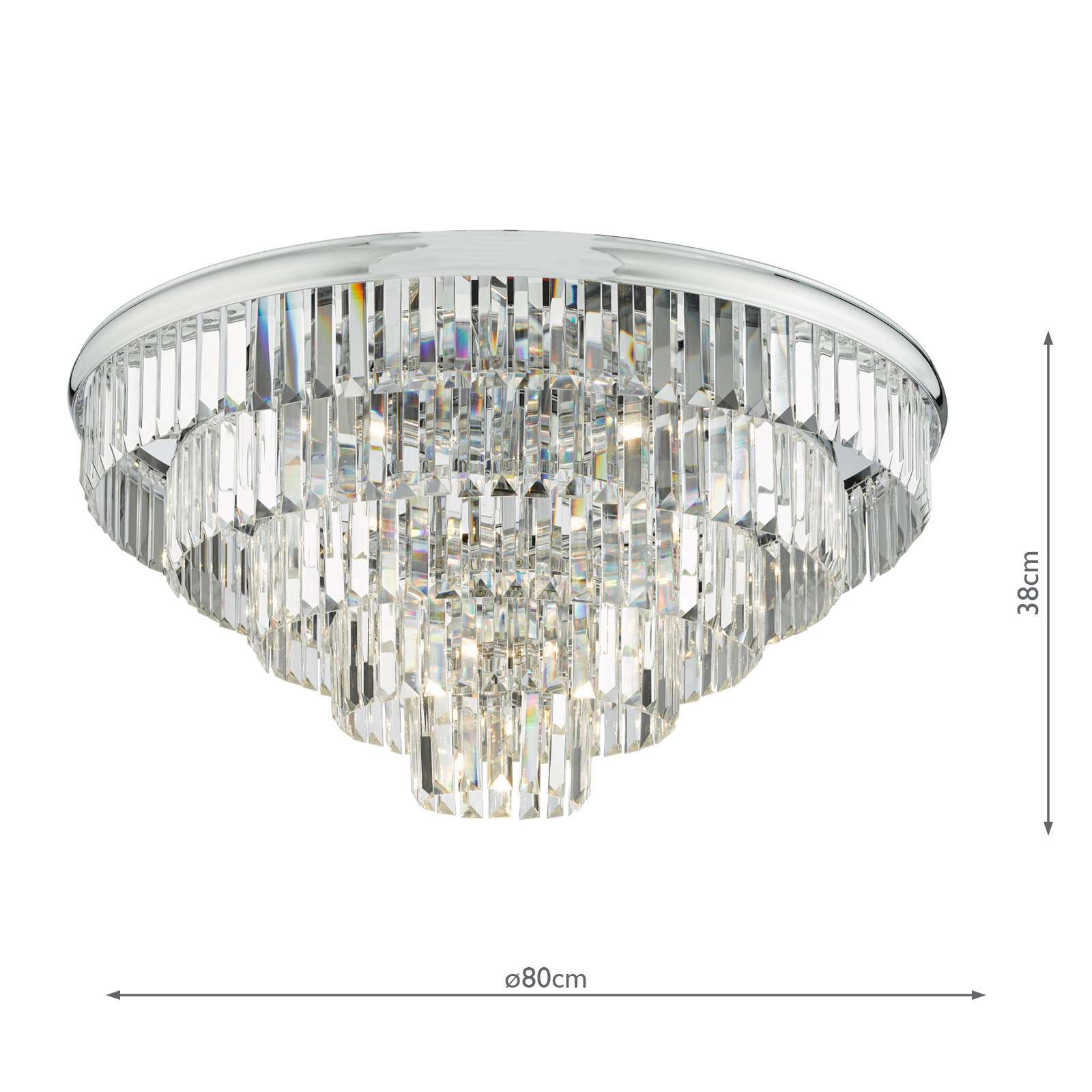 Eulalia 12 Light Flush Polished Chrome Crystal