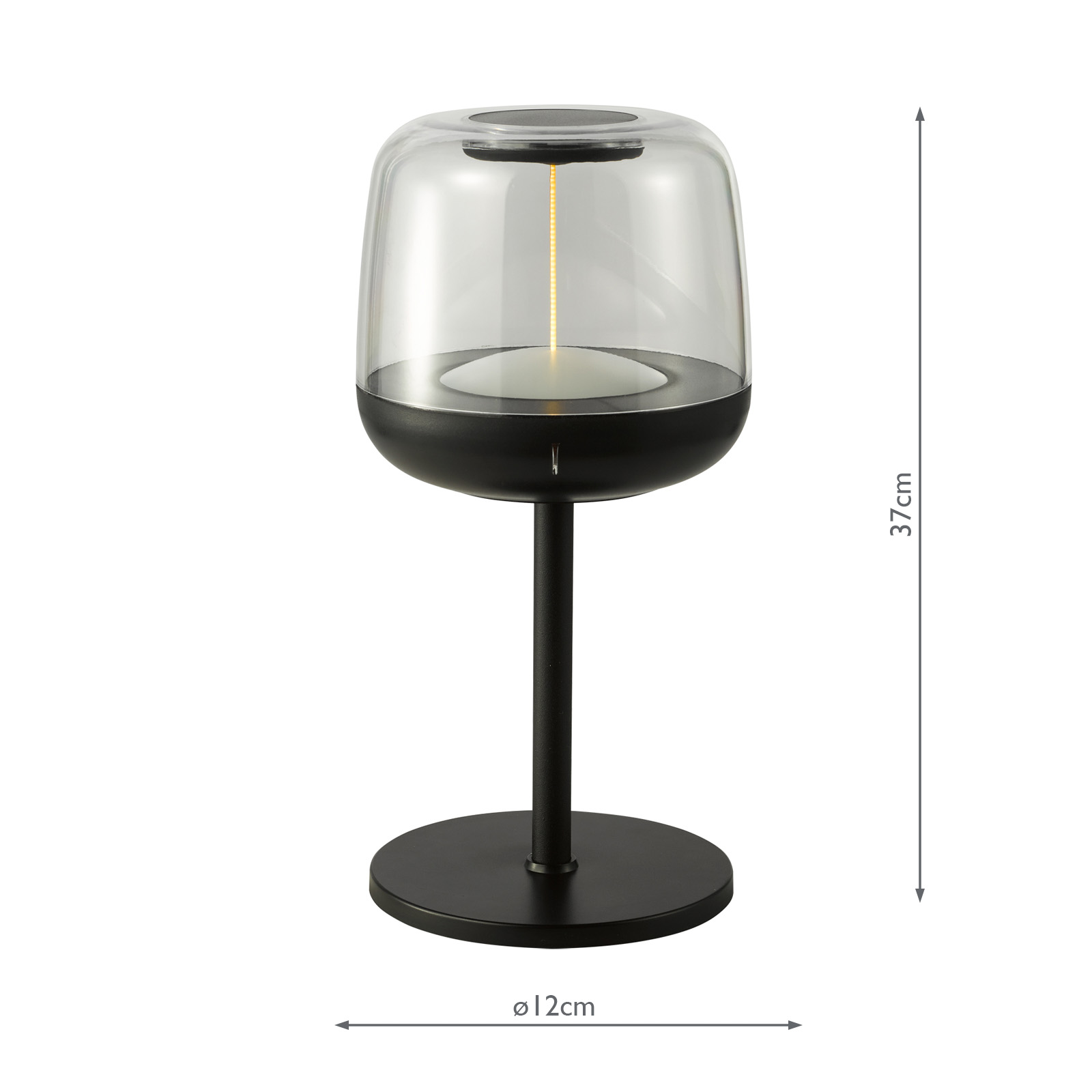 Ezera Rechargeable Outdoor Table Lamp Black LED IP44