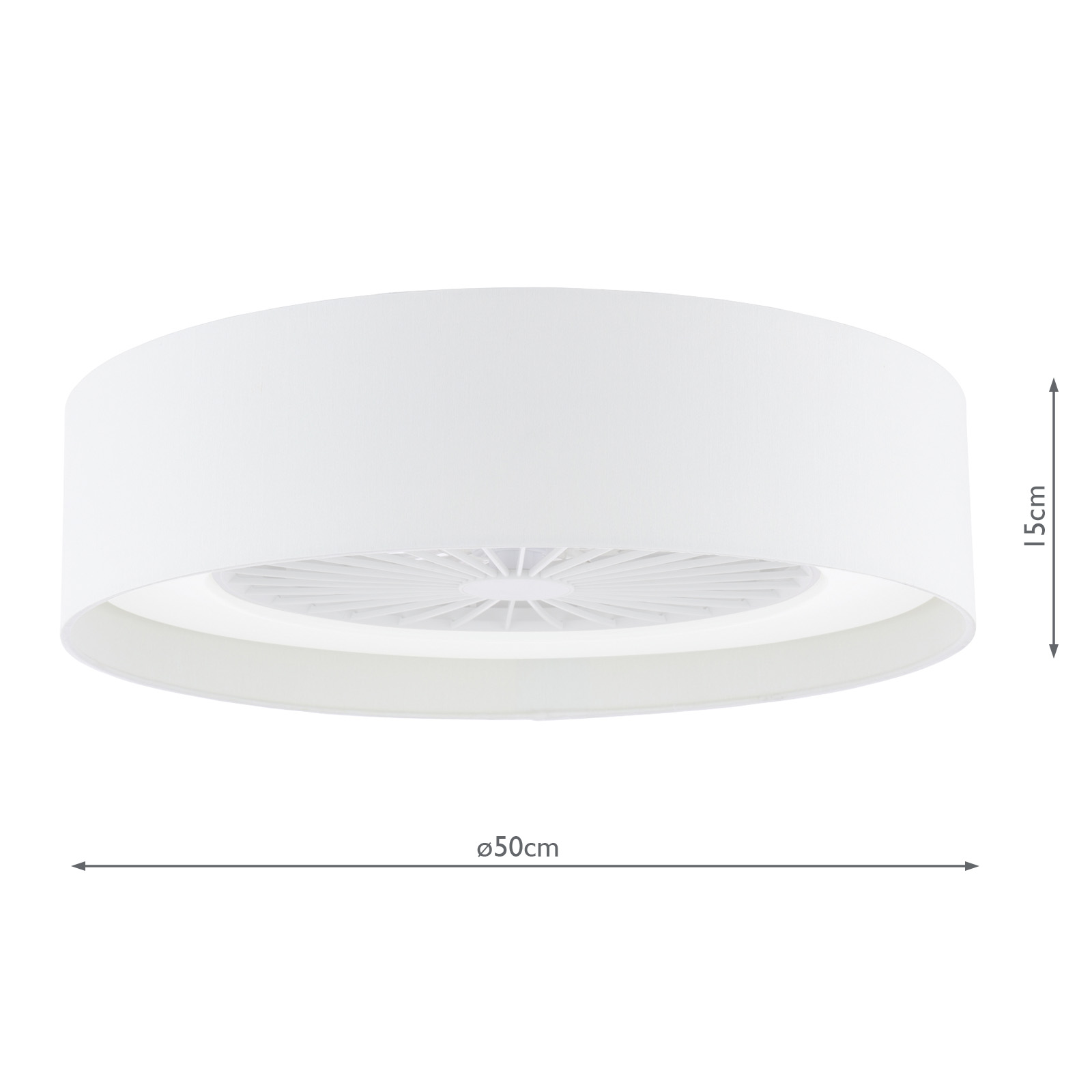 Fan Flush White With Shade LED