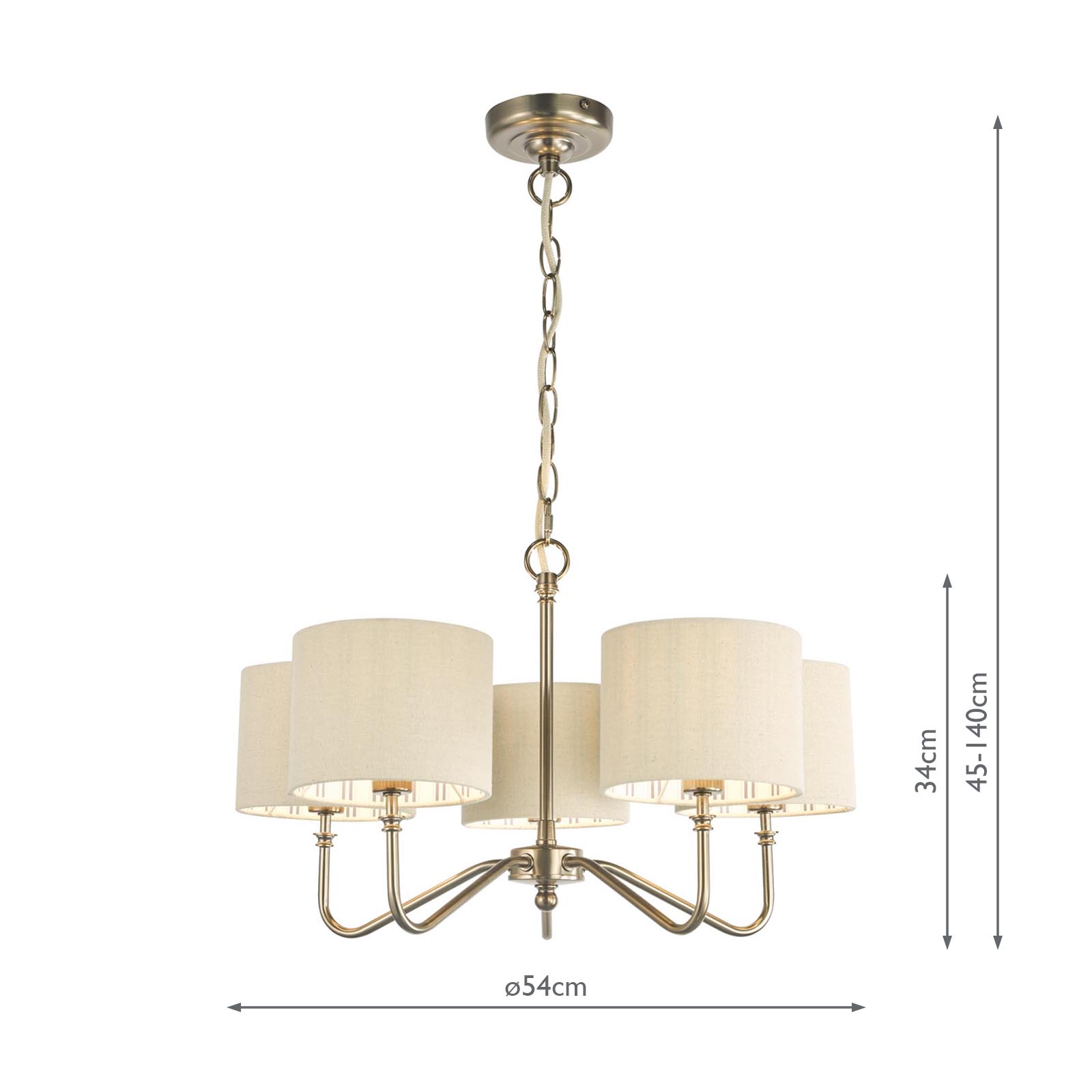 Joules Farley 5 Light Shadelier Satin Bronze With Shade