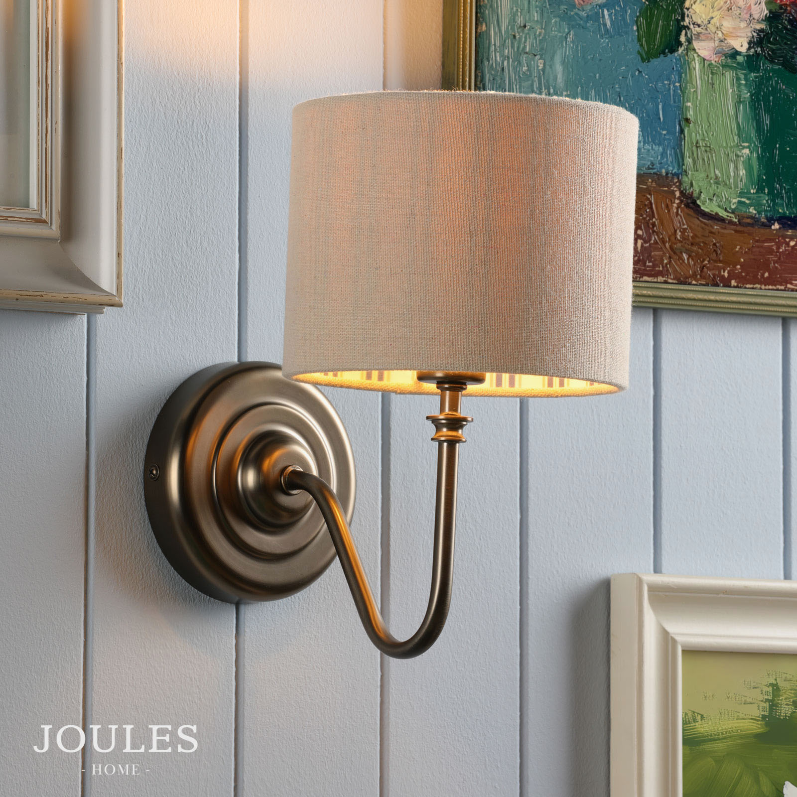 Joules Farley Wall Light Satin Bronze With Shade