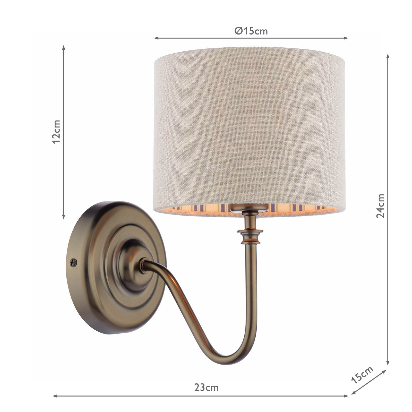 Joules Farley Wall Light Satin Bronze With Shade