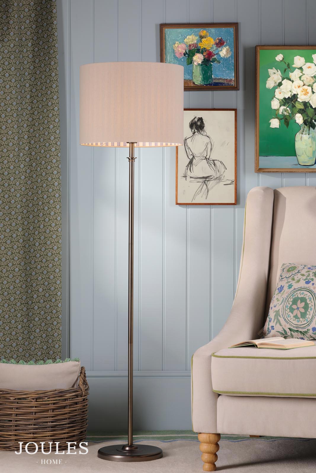 Joules Farley Floor Lamp Satin Bronze With Shade