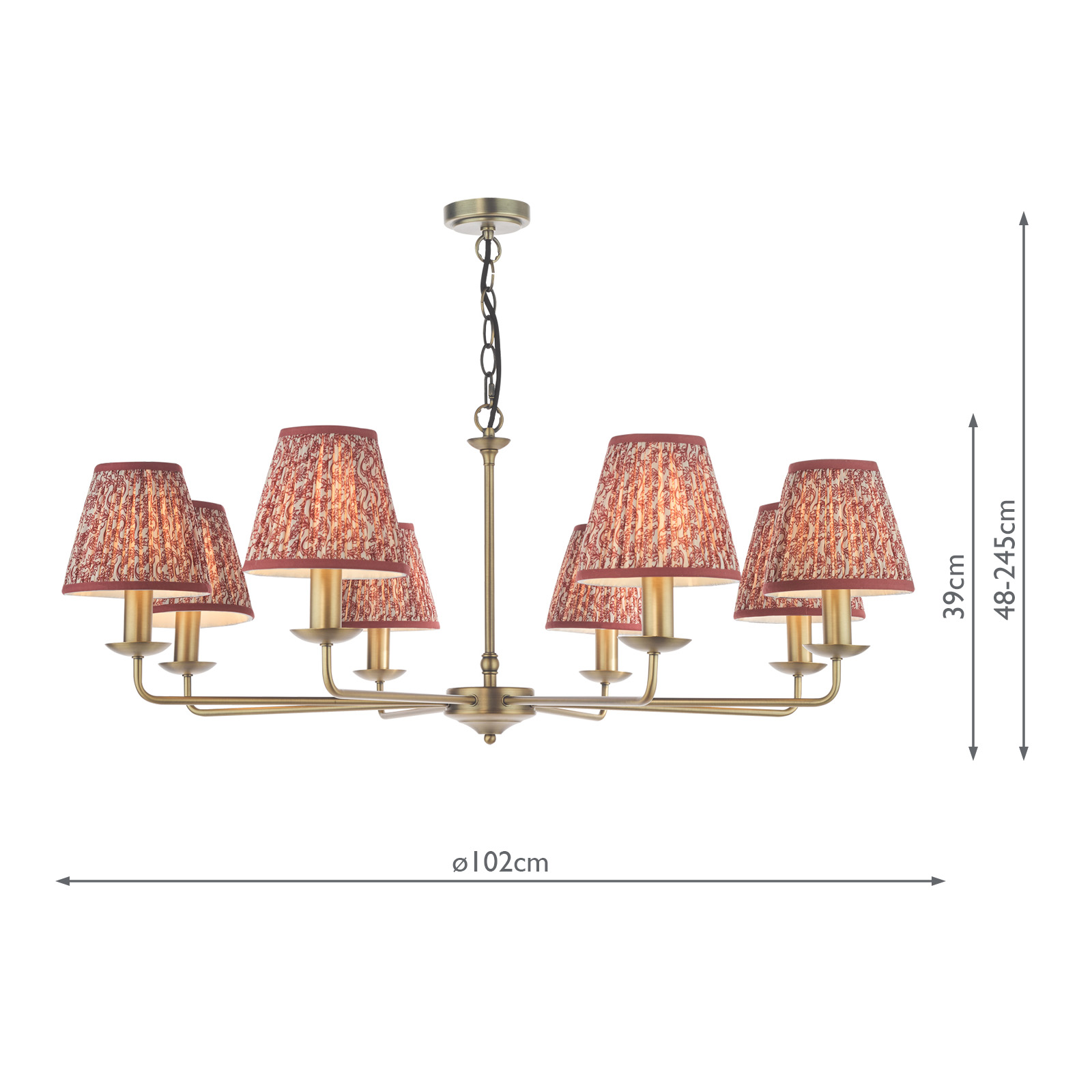Favian 8 Light Pendant Matt Bronze With Shade
