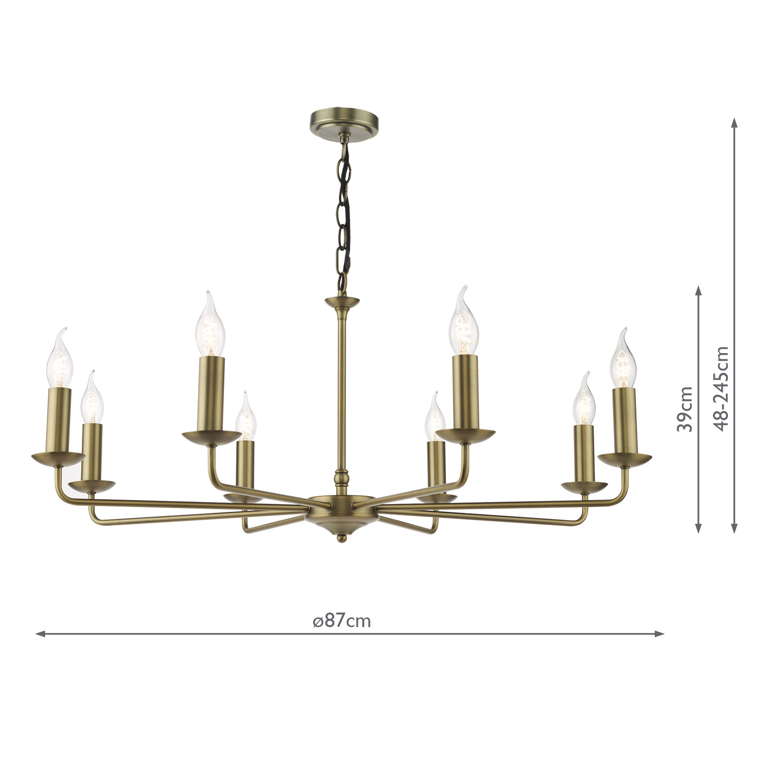 Favian 8 Light Pendant Matt Bronze Fitting Only