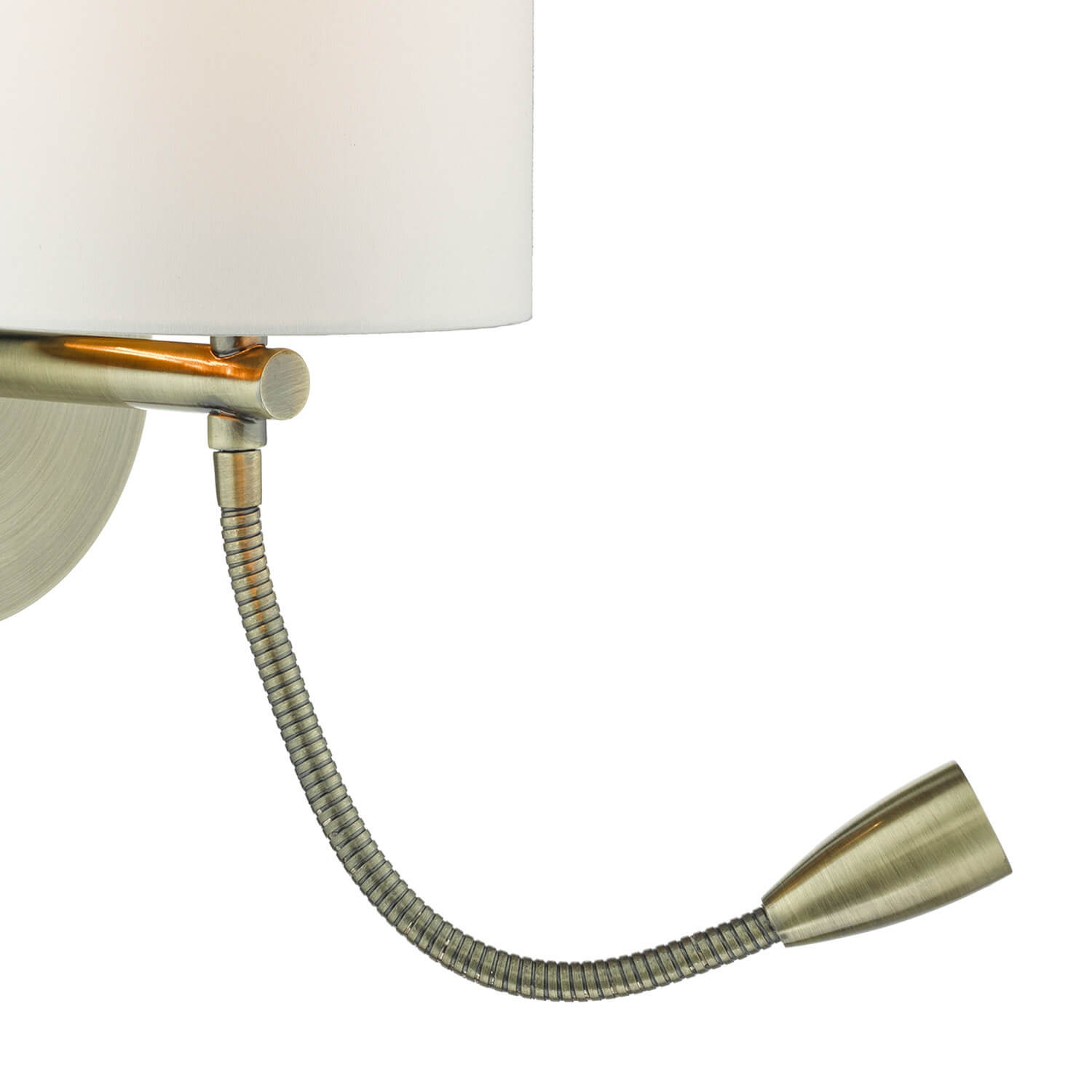 Feta Wall Light Antique Brass With Shade LED