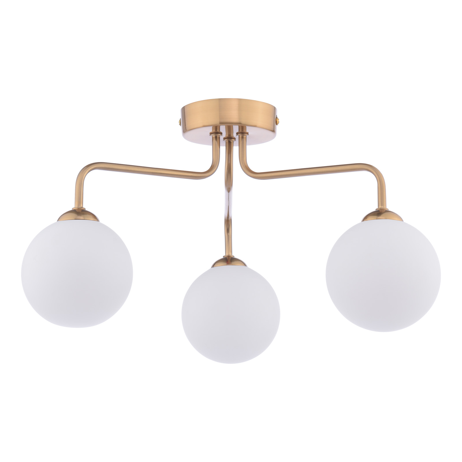 Feya 3 Light Semi-Flush Antique Bronze With Opal Glass