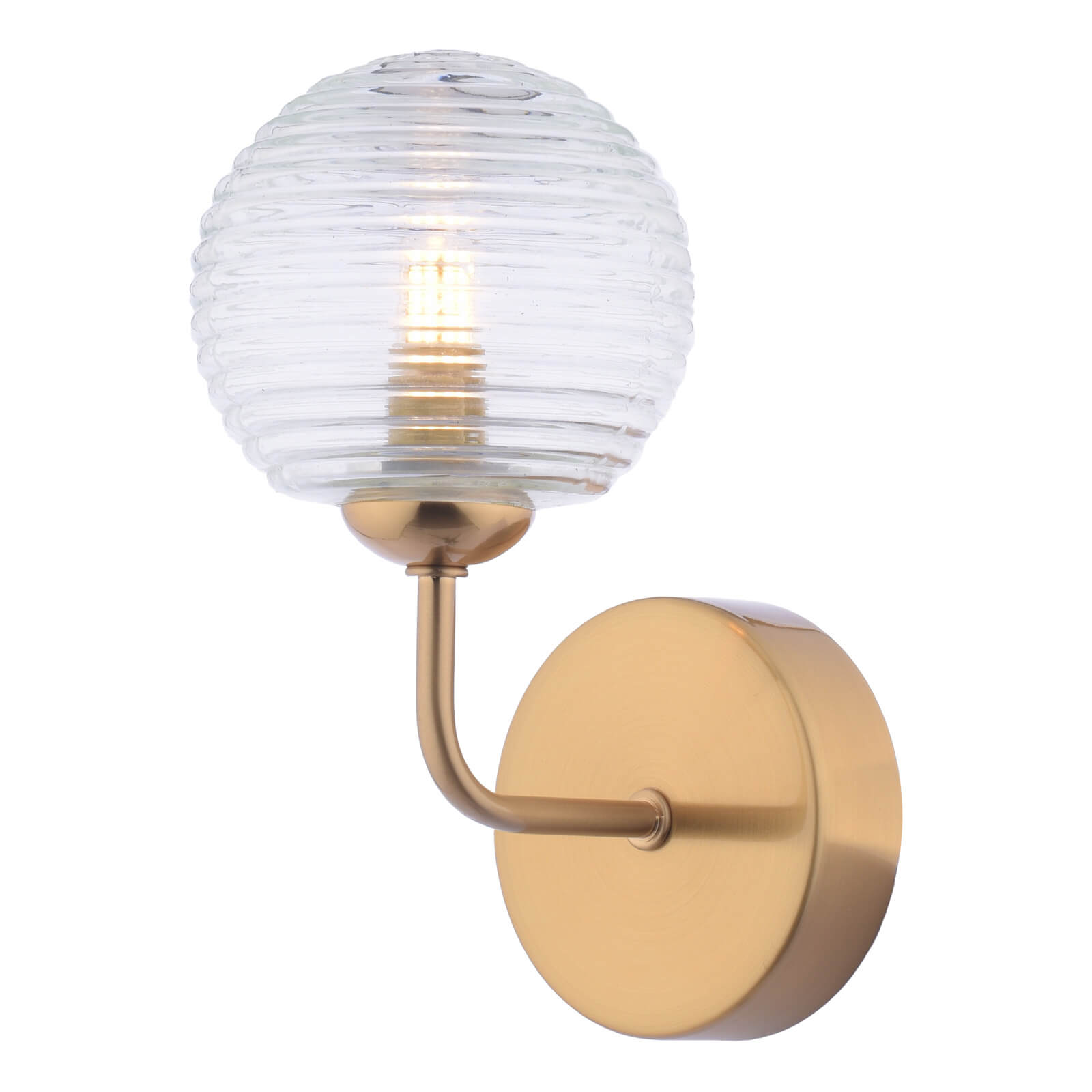 Feya Wall Light Antique Bronze With Ribbed Glass