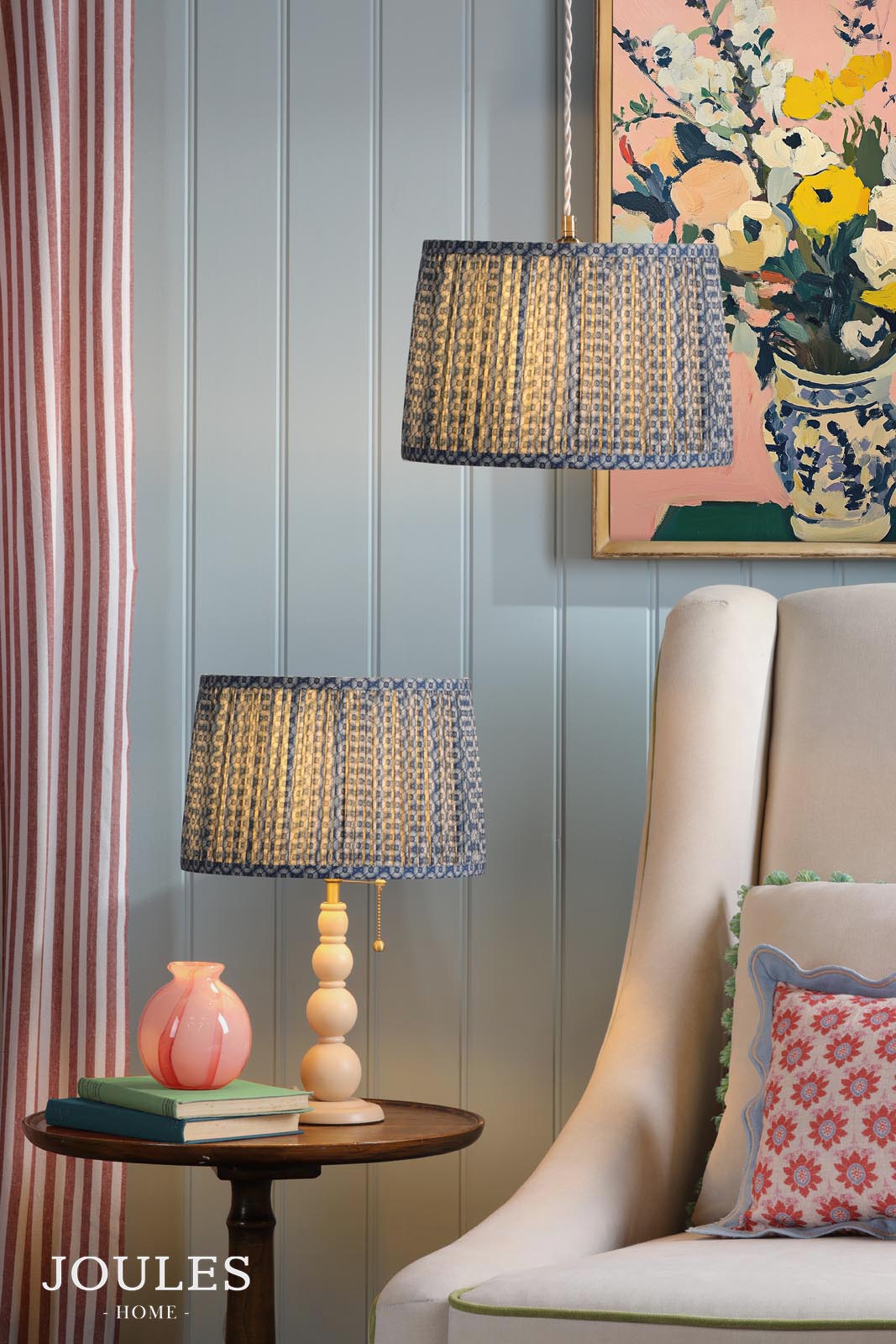 Joules Folly Blue Geo Print Shade 30cm