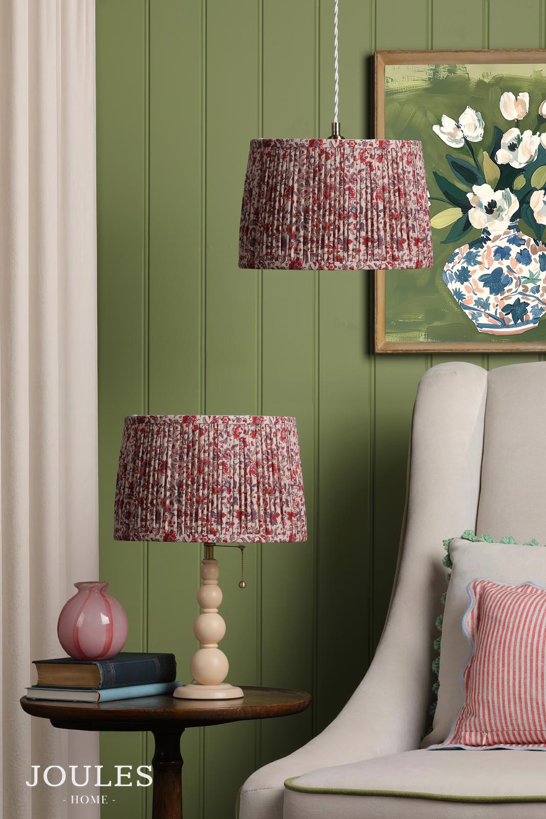 Joules Folly Red Ditsy Floral Print Shade 30cm