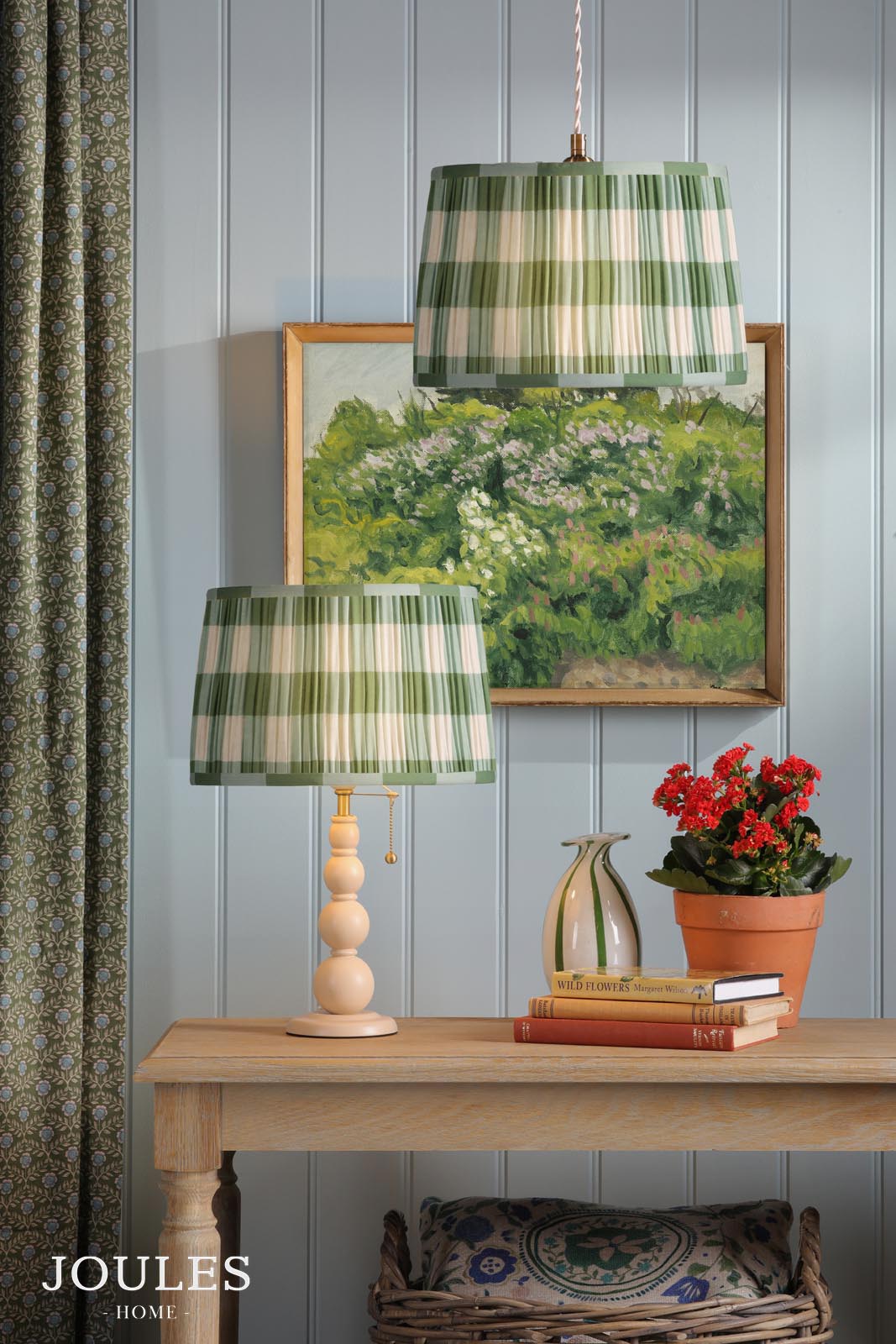 Joules Folly Green Gingham Print Shade 30cm
