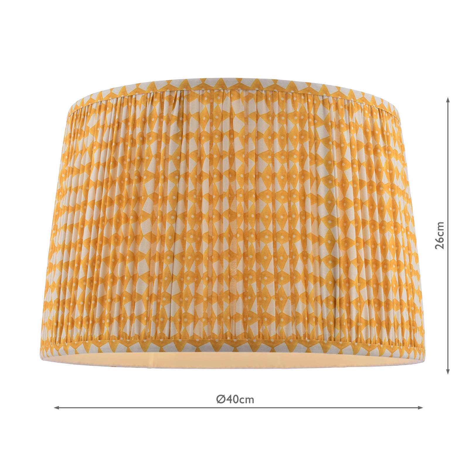 Joules Folly Yellow Cotton Tapered Drum Shade 40cm
