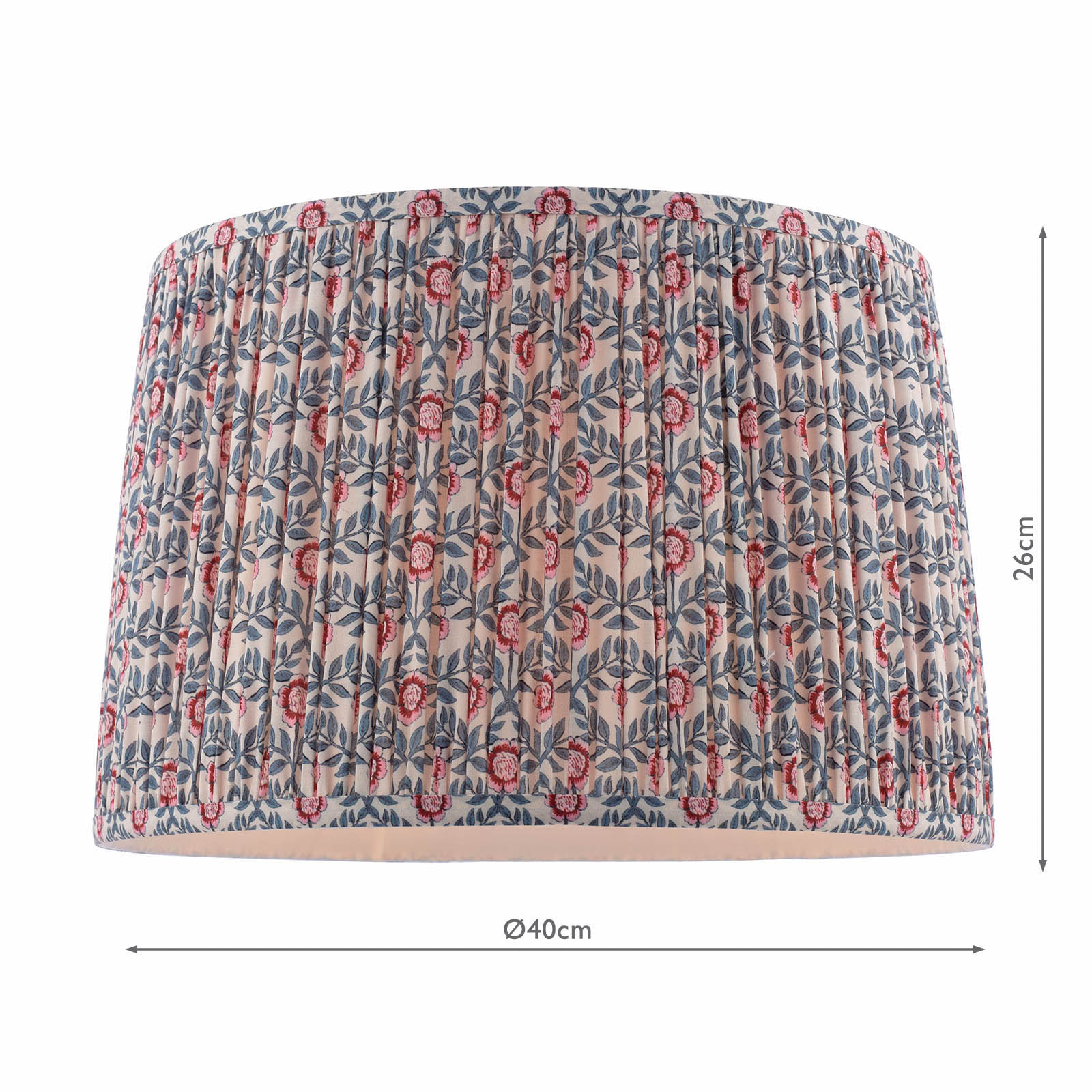 Joules Folly Multi Coloured Cotton Tapered Drum Shade 40cm
