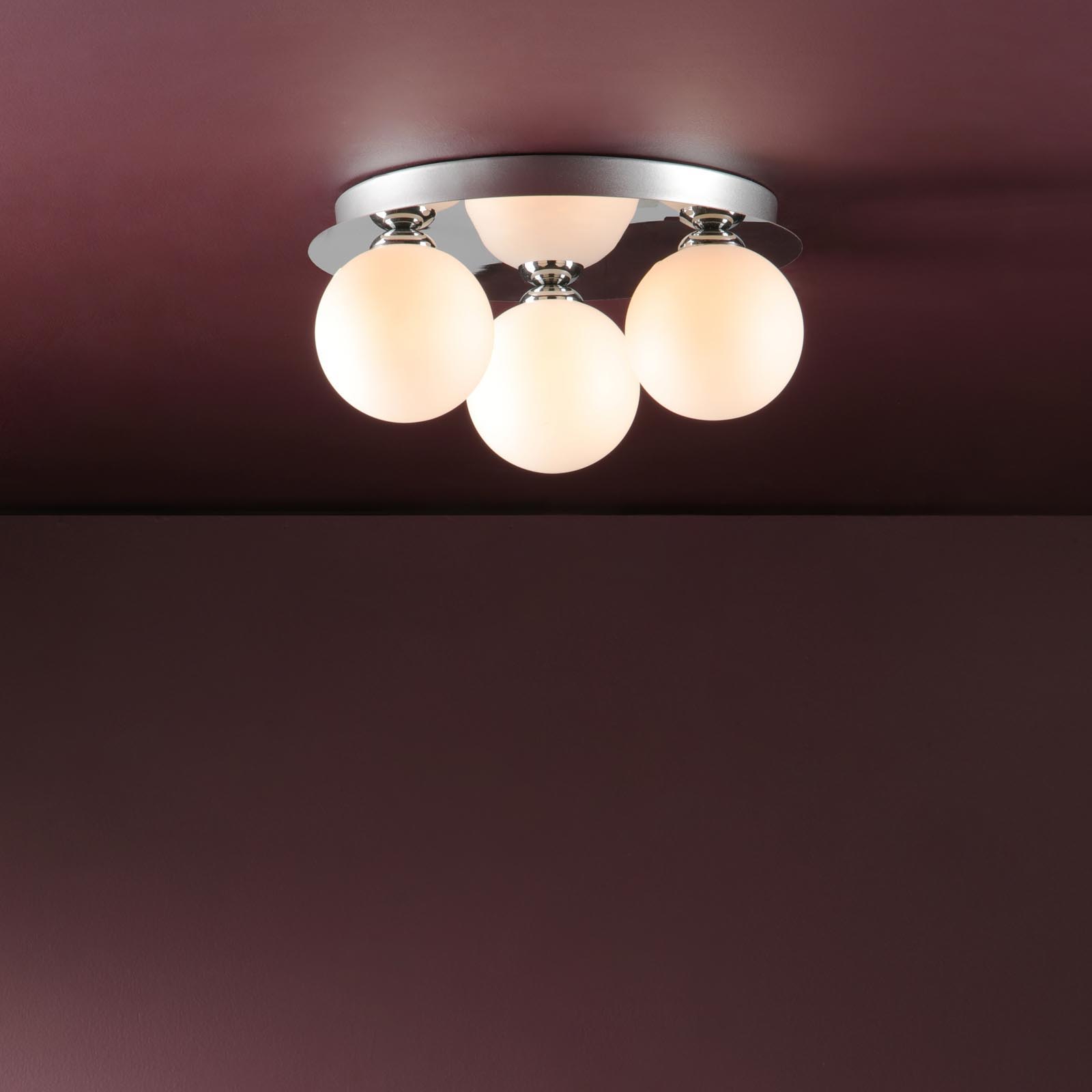 Foley 3 Light Flush Polished Chrome With Opal Glass