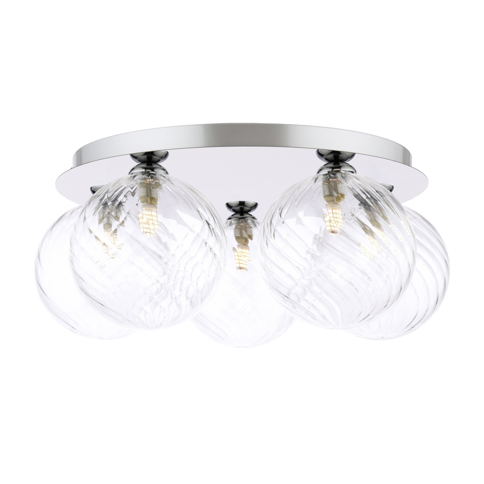 Foley 5 Light Flush Polished Chrome and Glass