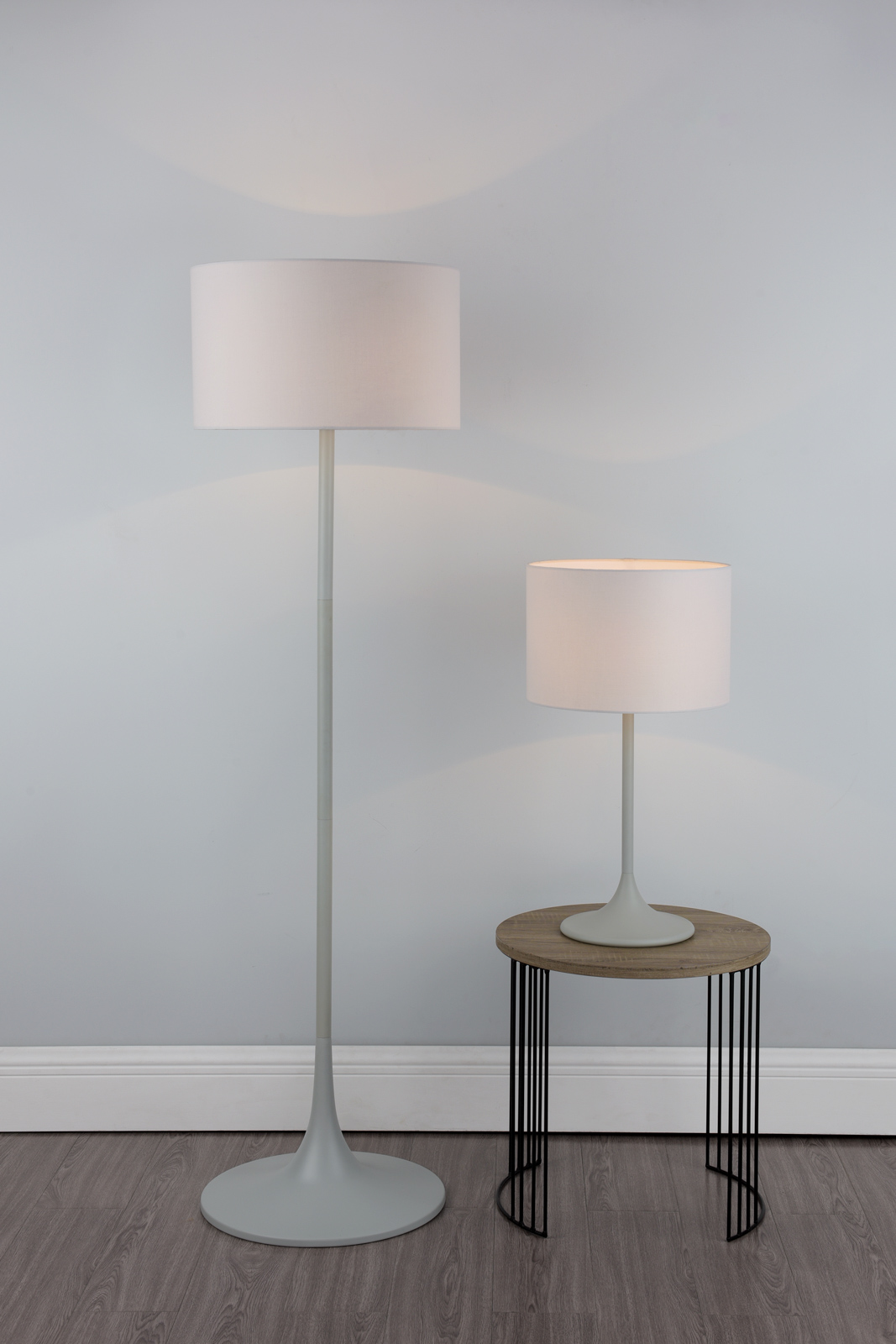 Funchal Table Lamp Matt Grey With Shade