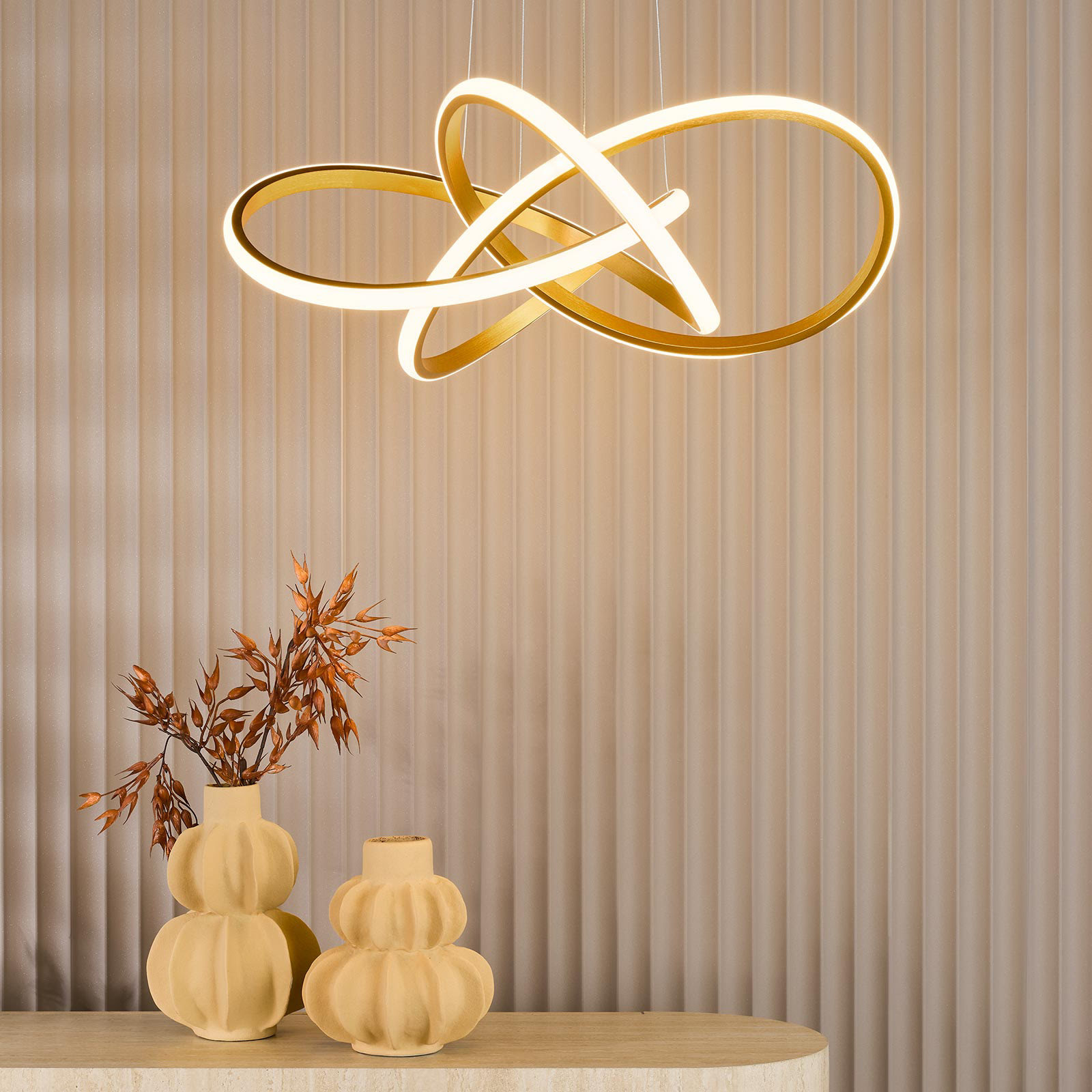 Fusion Pendant Satin Gold LED