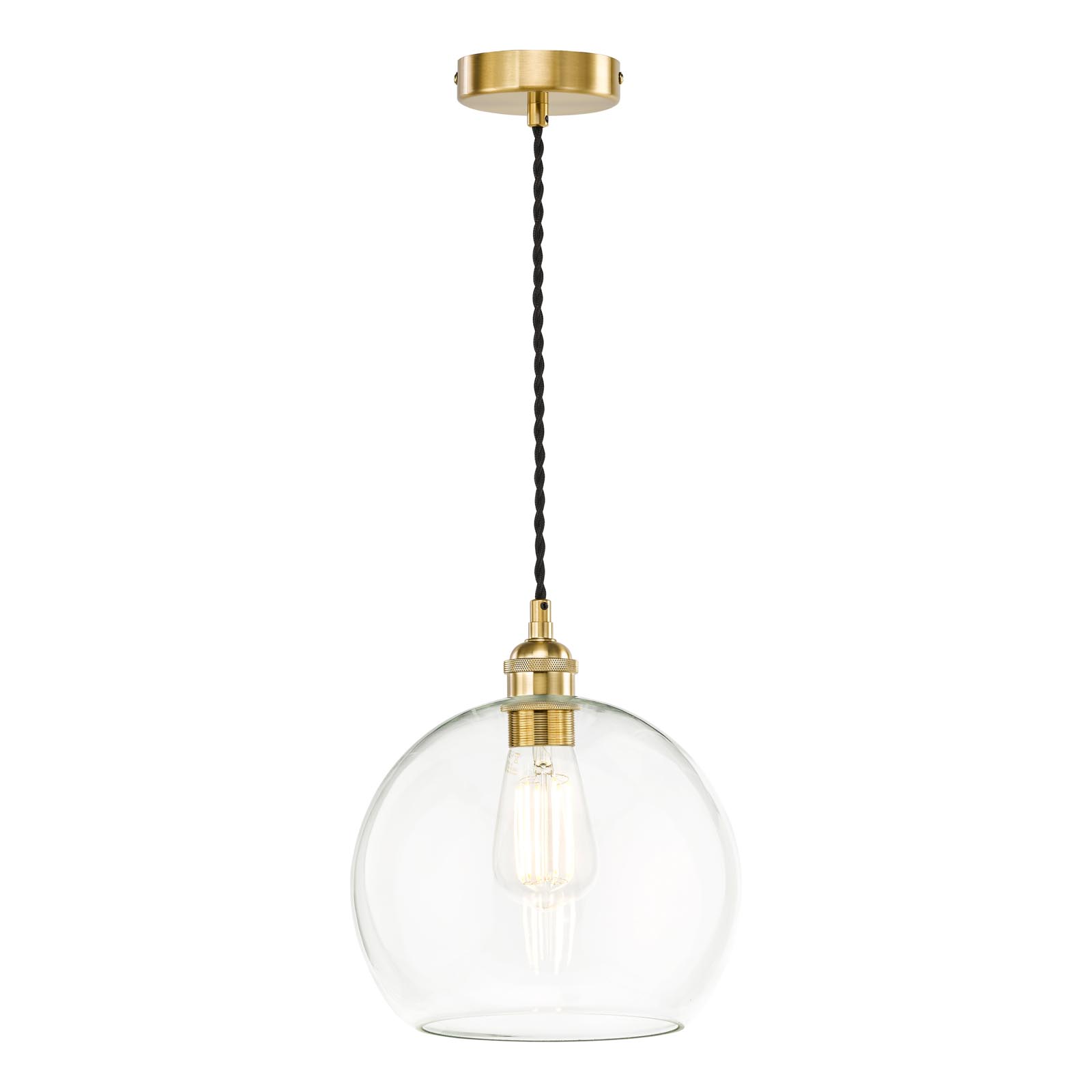 George 1 Light E27 Suspension Natural Brass