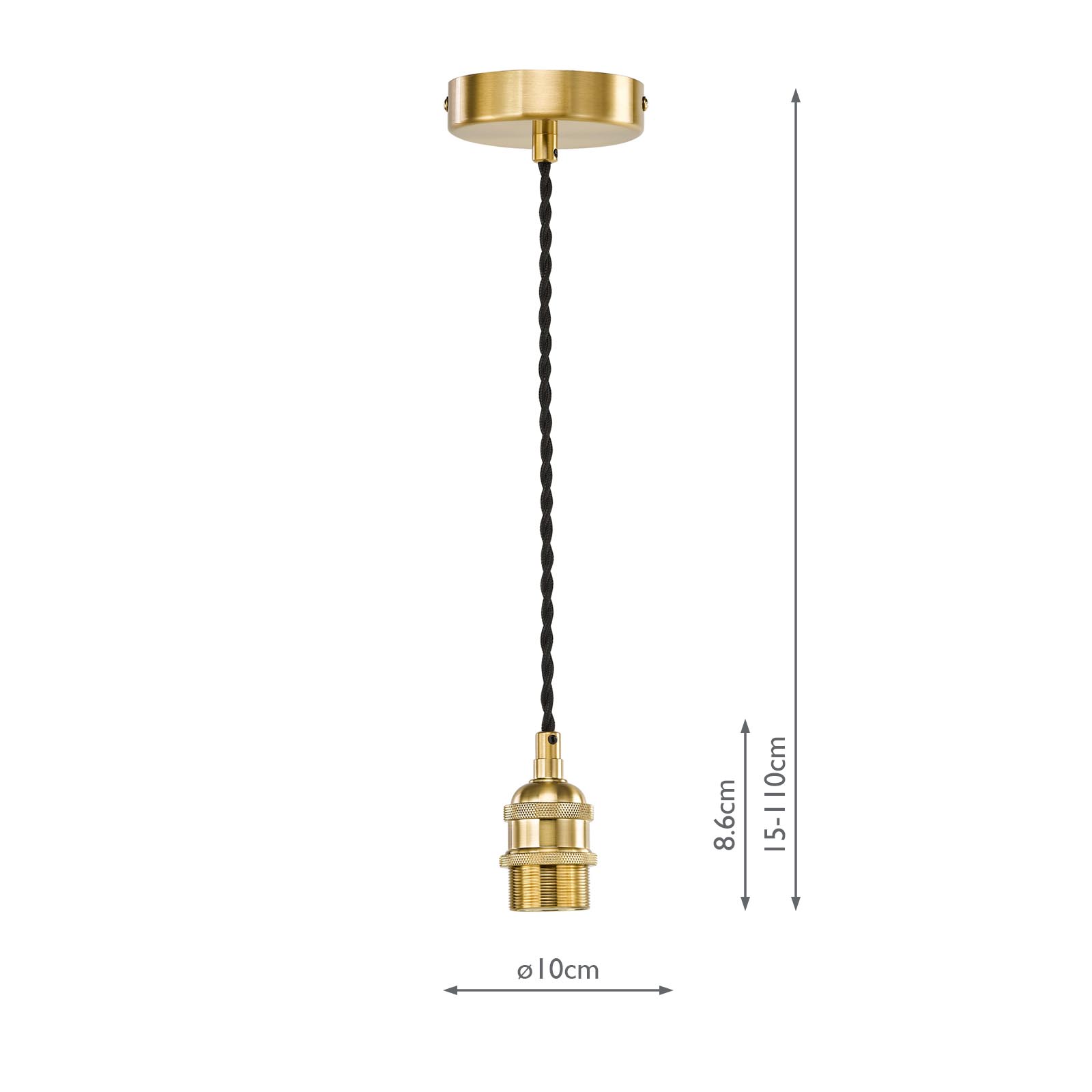 George 1 Light E27 Suspension Natural Brass