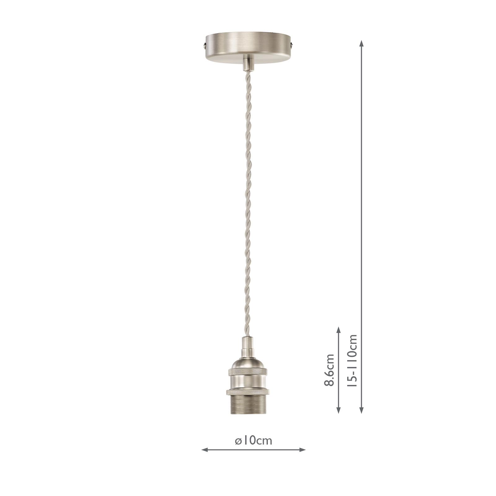 George 1 Light E27 Suspension Antique Chrome