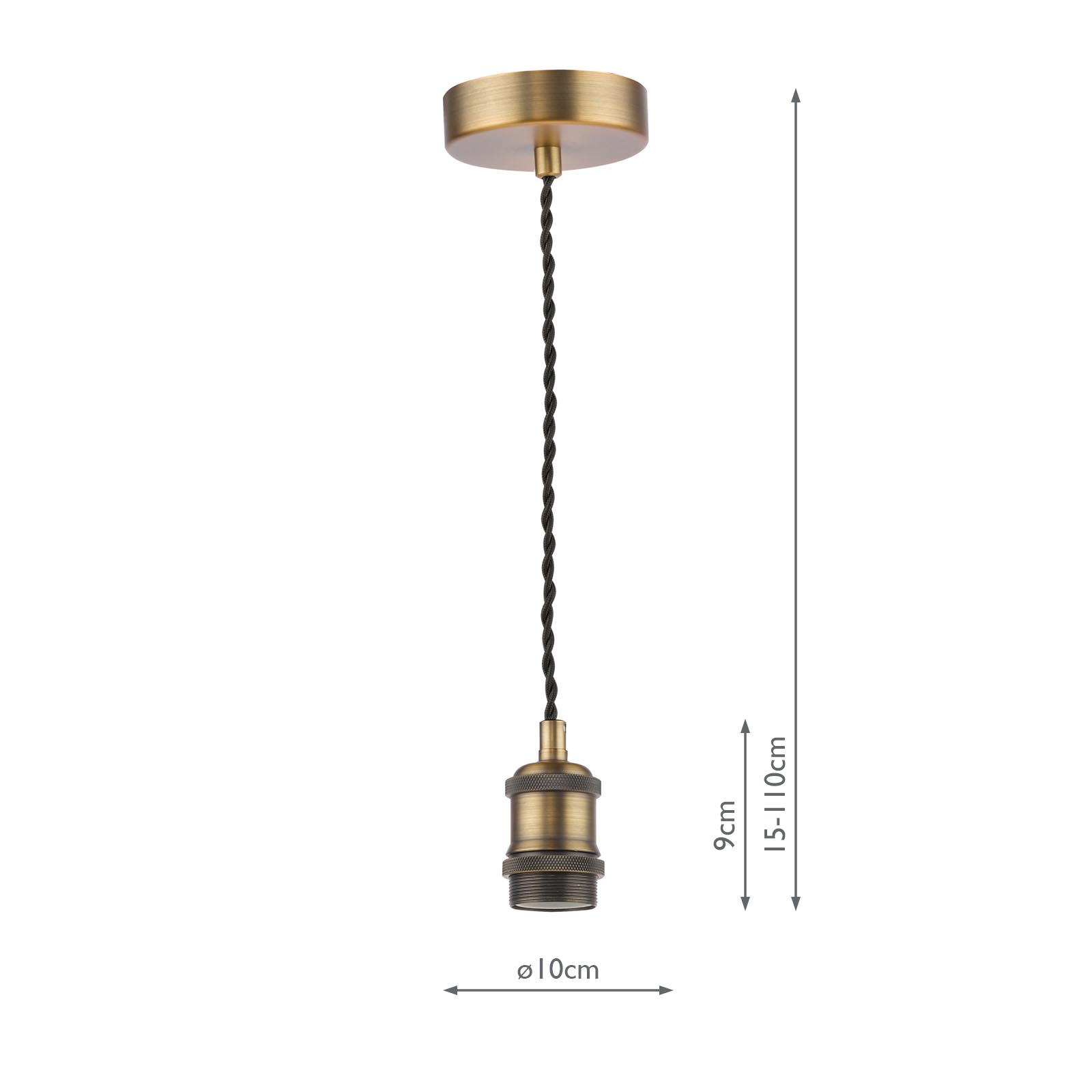 George 1 Light E27 Suspension Antique Bronze