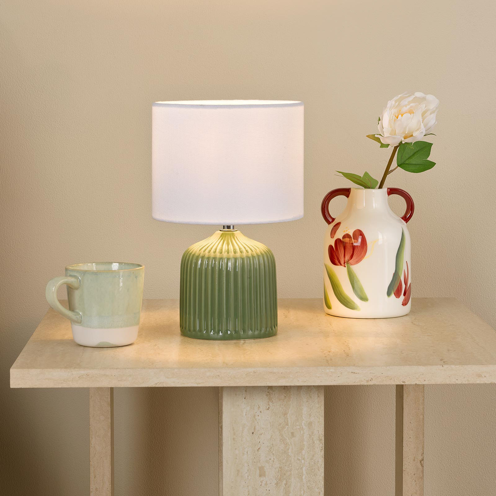 Gigi Twin Pack Table Lamp Green With Shade