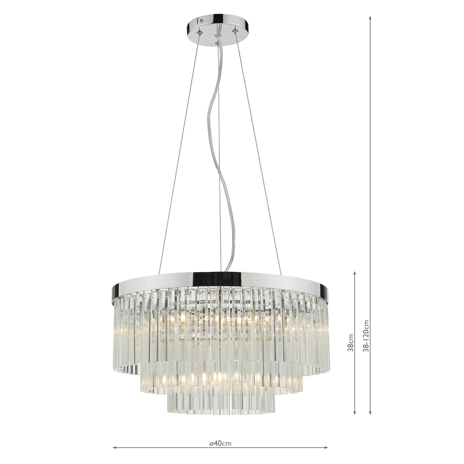 Giovana 5 Light Pendant Glass and Polished Chrome