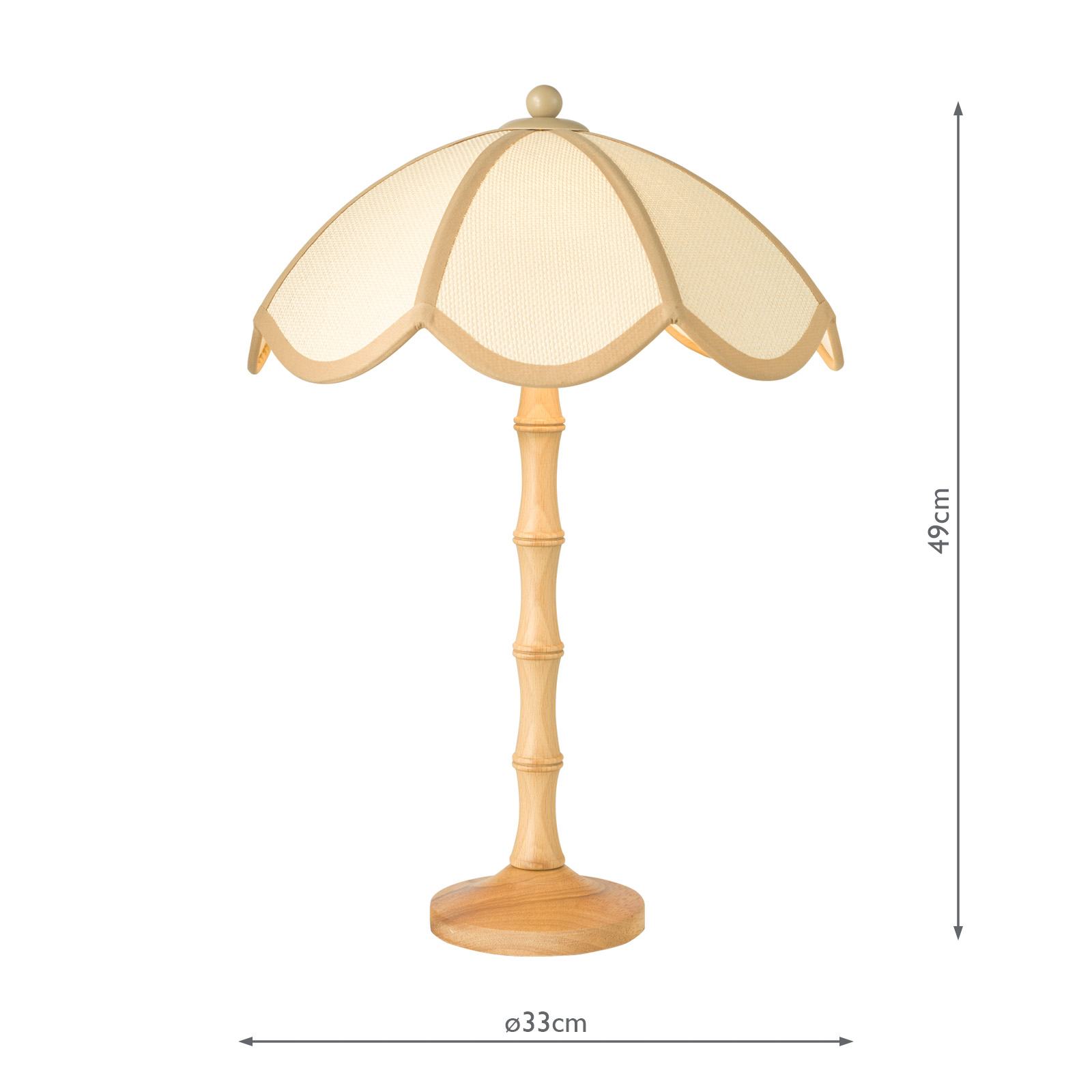 Giuliana 2 Light Table Lamp Wood with Rattan Shade