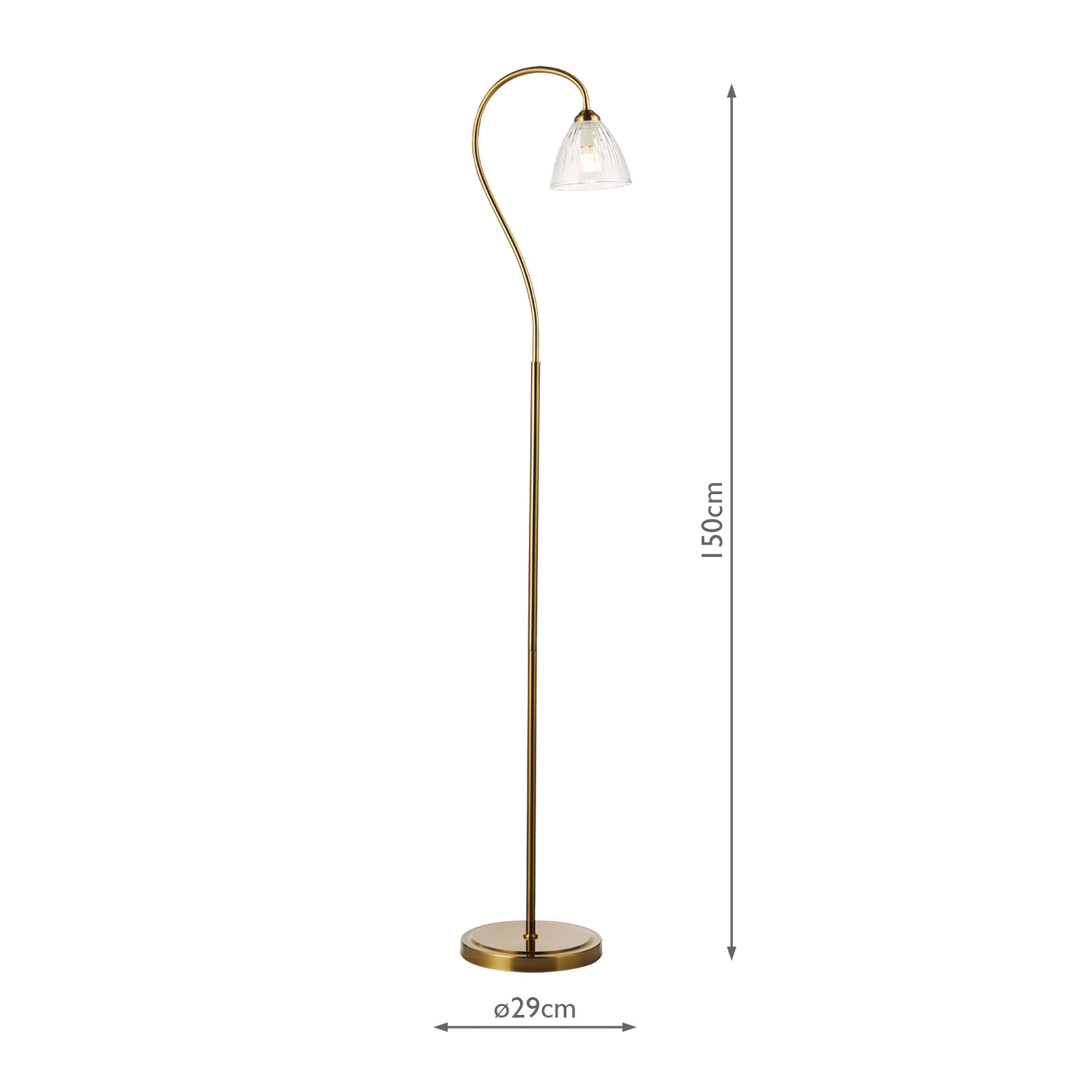 Glynis Floor Lamp Antique Bronze and Ribbed Glass