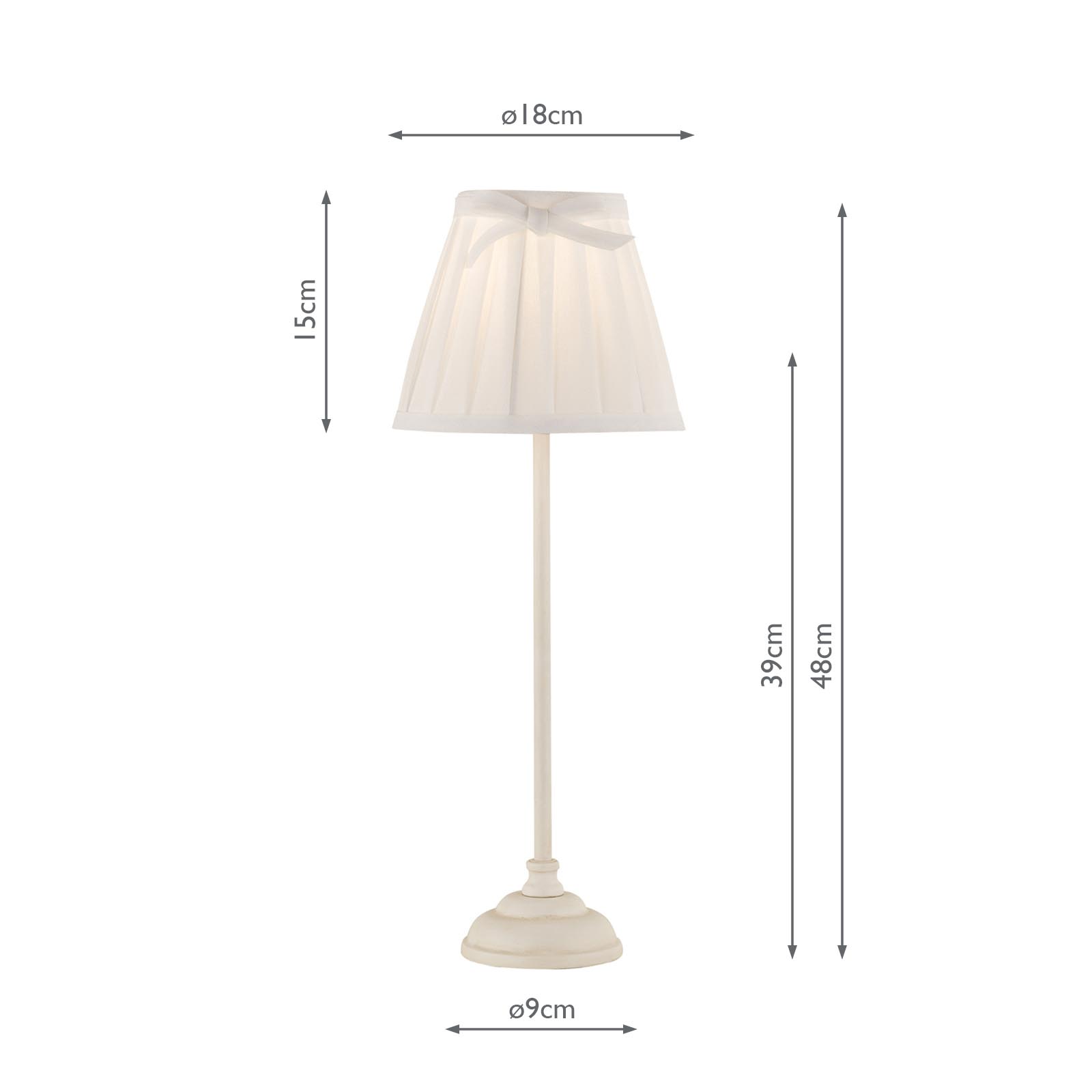 Grace Table Lamp Matt Cream With Pleated Shade