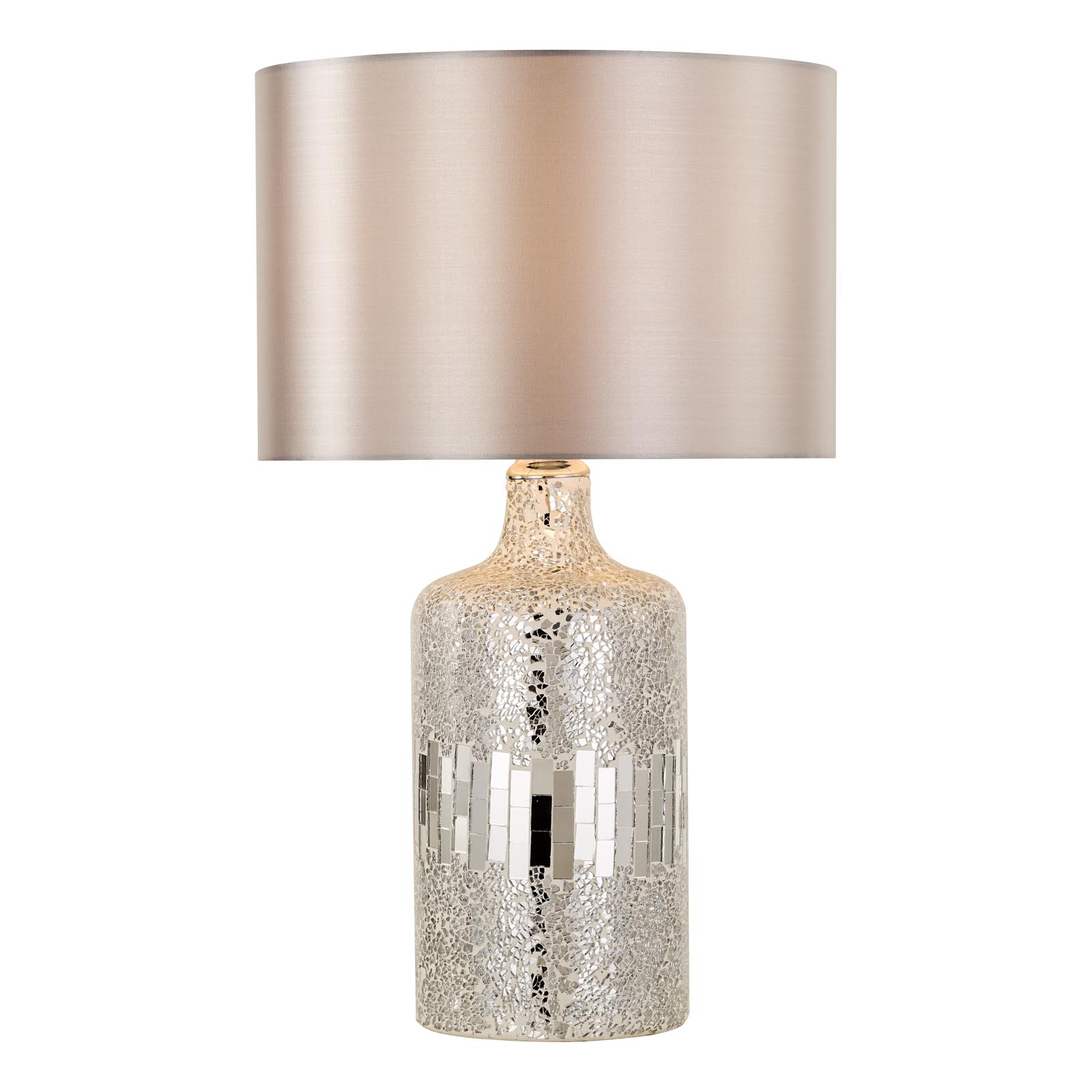 Guru Table Lamp Silver Mirror With Shade