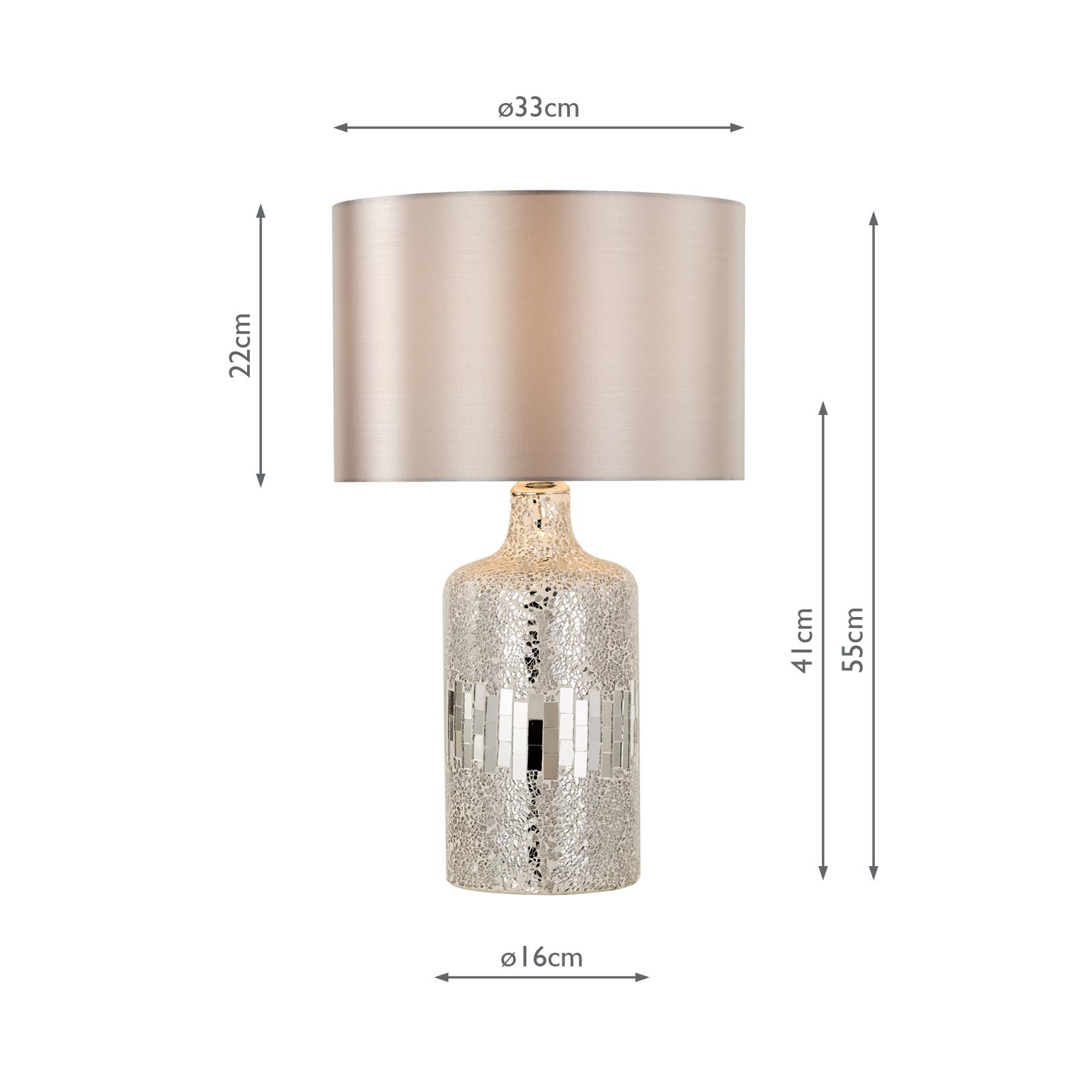 Guru Table Lamp Silver Mirror With Shade