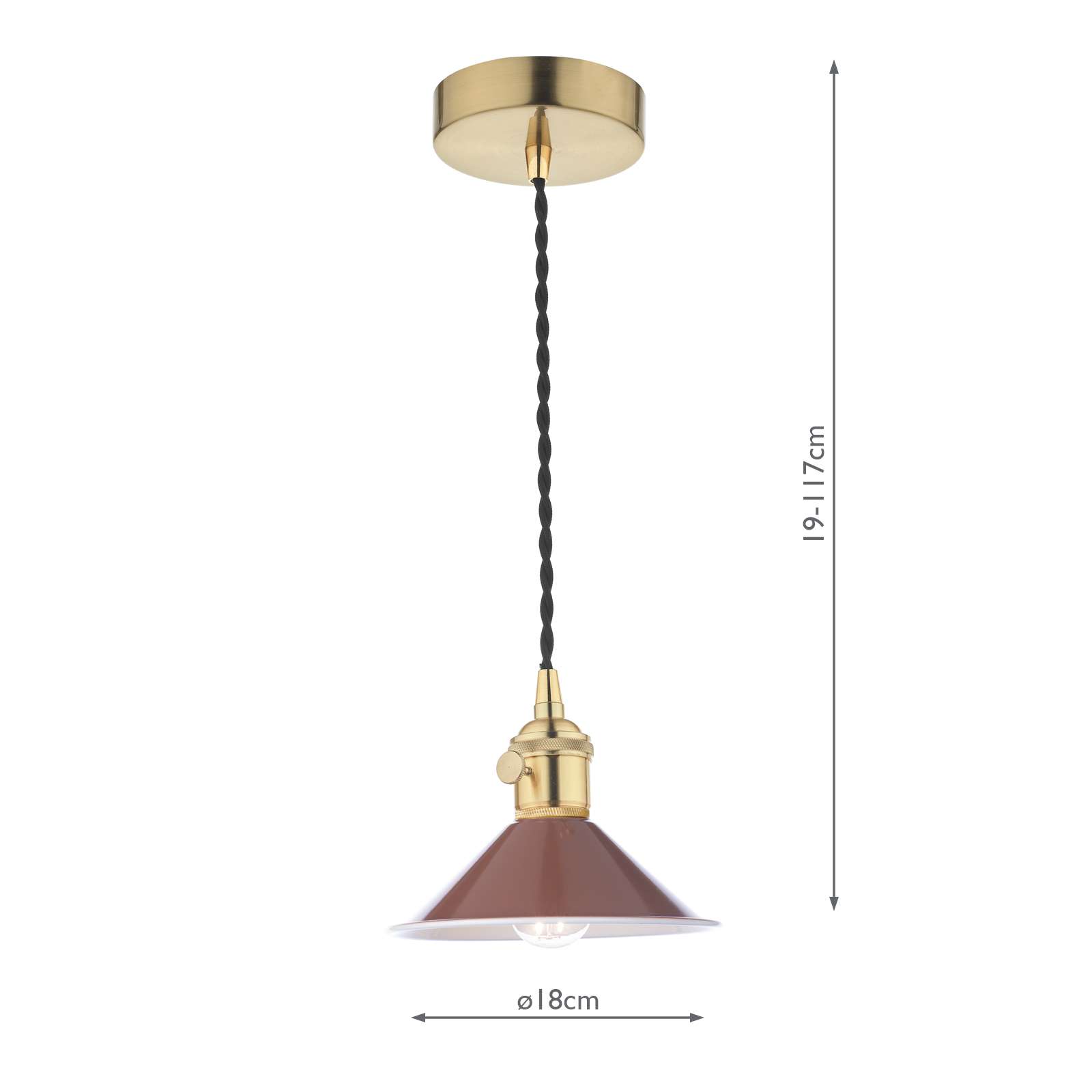 Hadano Pendant Natural Brass and Red