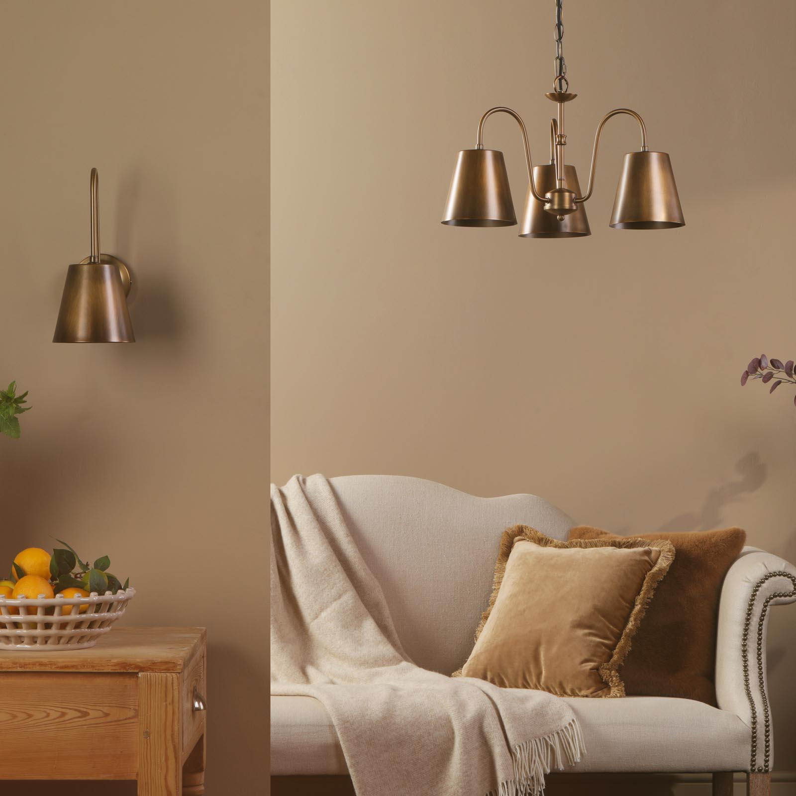Hadano 3 Light Pendant Antique Bronze and Antique Bronze Metal Shades